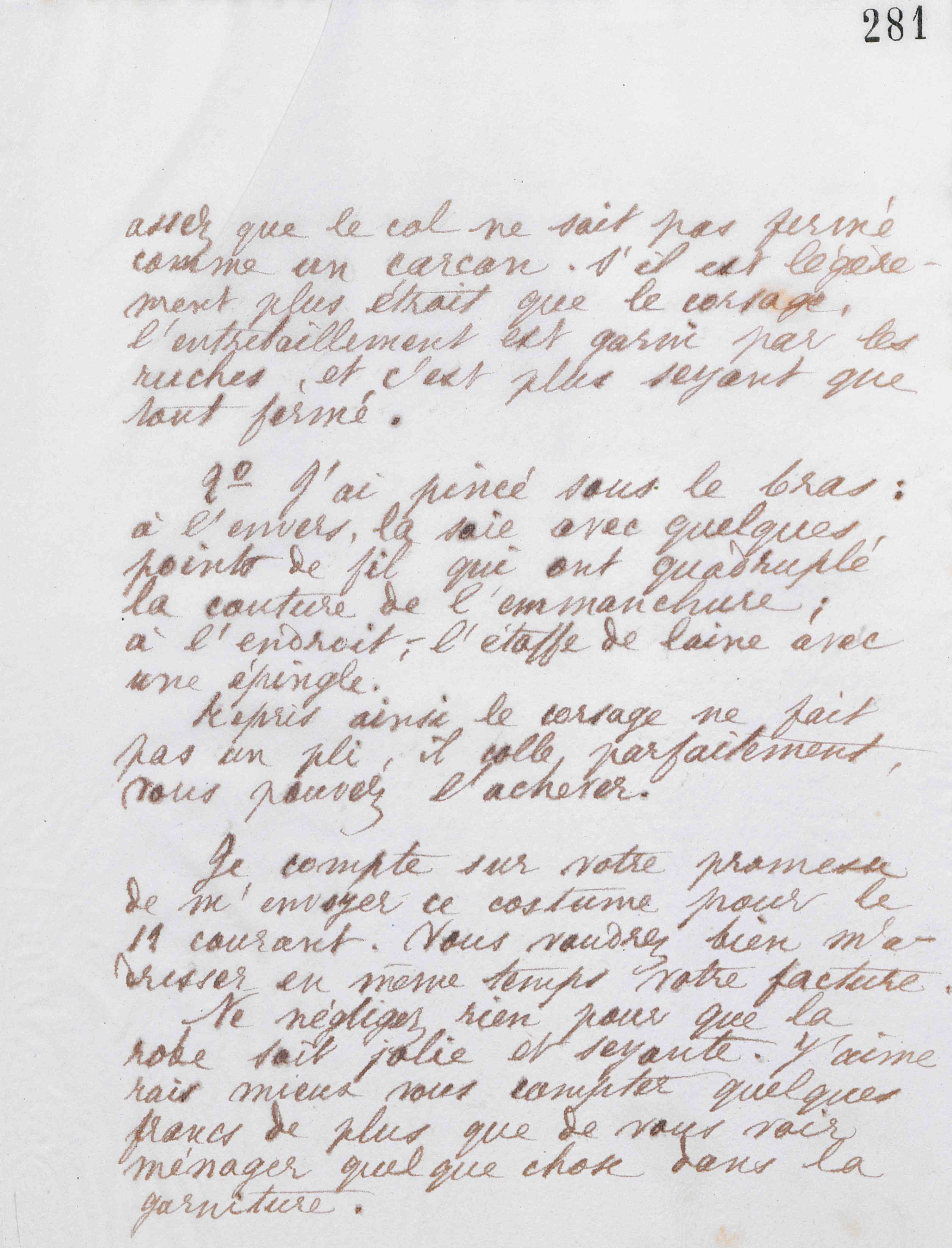 Marie Moret à Piat sœurs, 1er juillet 1886