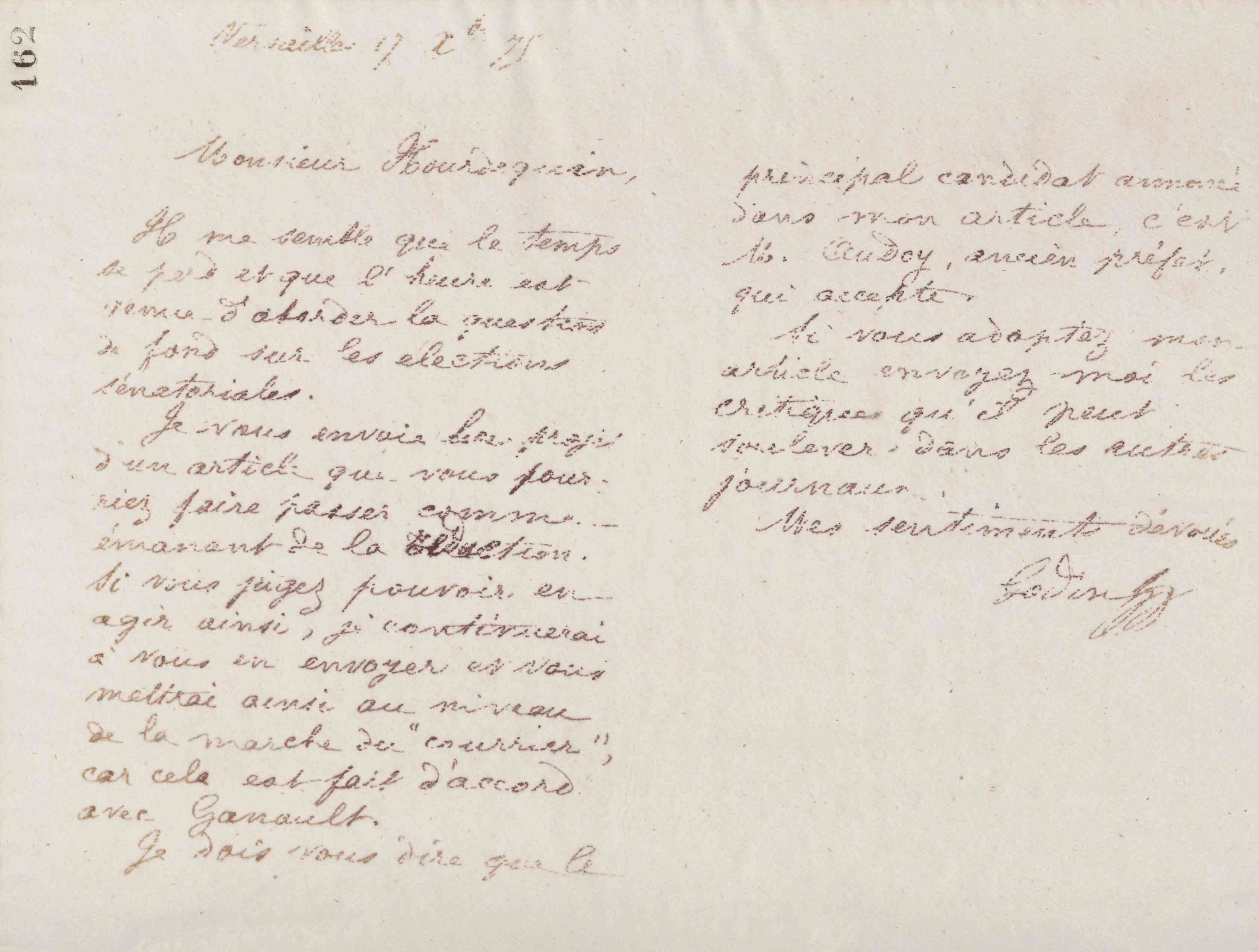 Jean-Baptiste André Godin à Auguste Adolphe Hourdequin, 17 décembre 1875