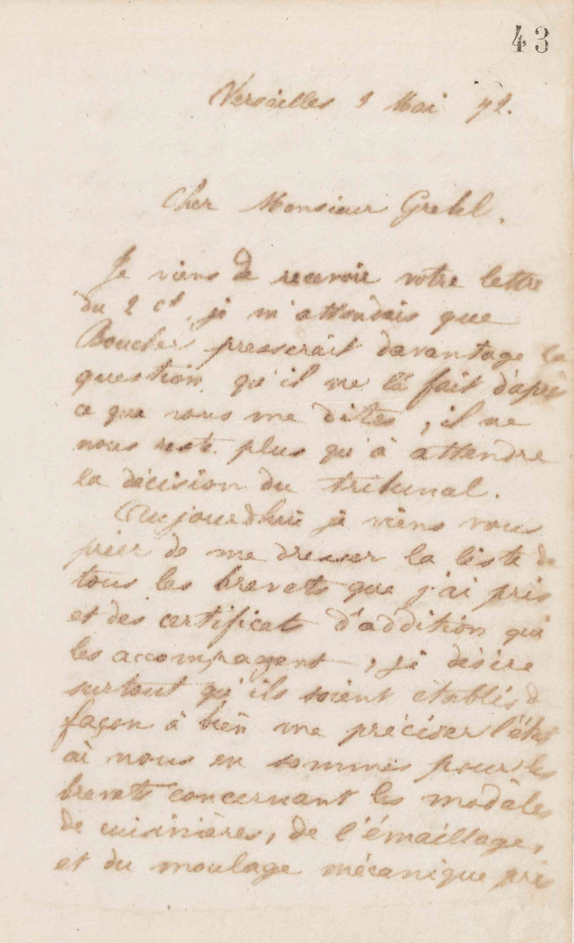 Jean-Baptiste André Godin à Alphonse Grebel, 3 mai 1872 Jean-Baptiste André Godin à Alphonse Grebel, 3 mai 1872