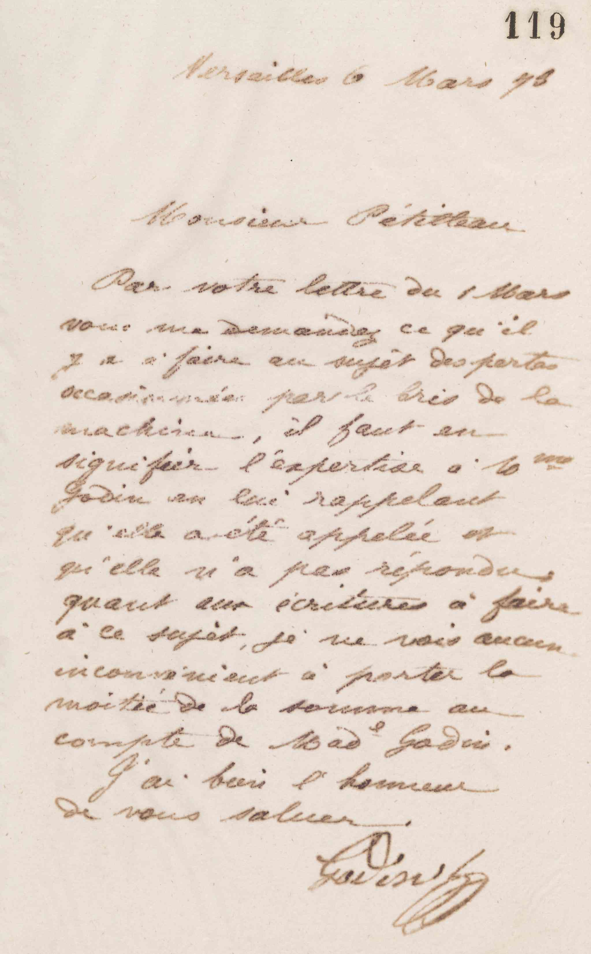 Jean-Baptiste André Godin aux candidats à l'emploi d'économe du Familistère, 6 mars 1873