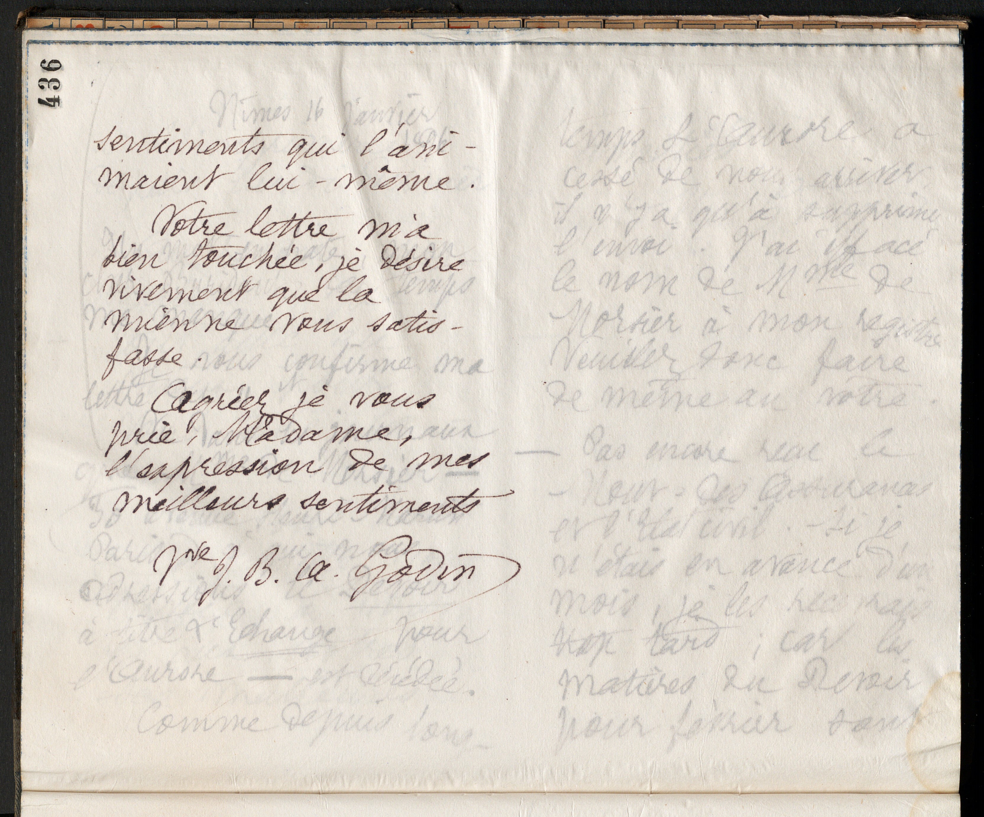 Marie Moret à madame Dubos-Foy, 14 janvier 1896