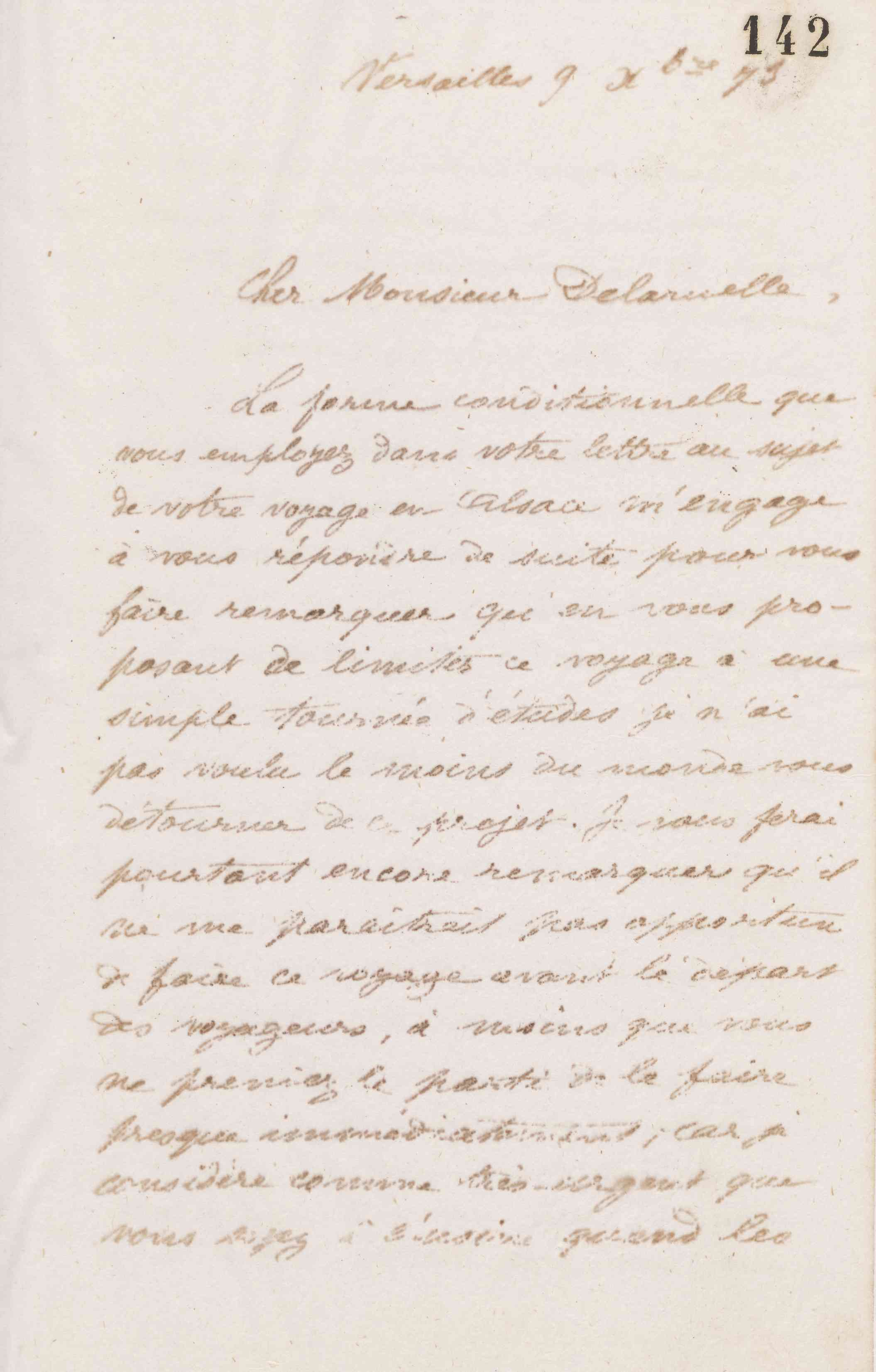 Jean-Baptiste André Godin à monsieur Delaruelle, 9 décembre 1873