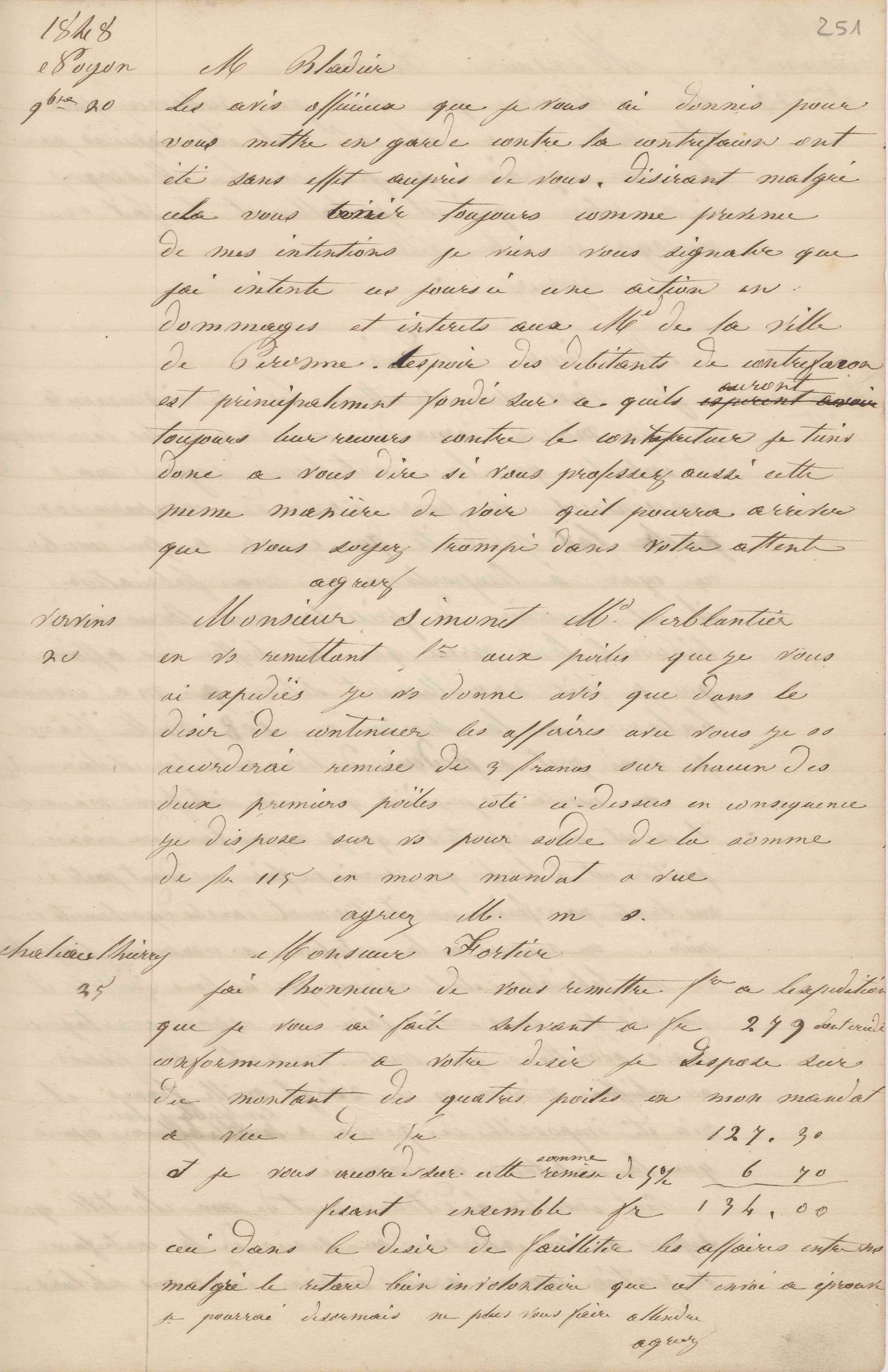 Jean-Baptiste André Godin à monsieur Simonet, 20 novembre 1848 Jean-Baptiste André Godin à monsieur Simonet, 20 novembre 1848