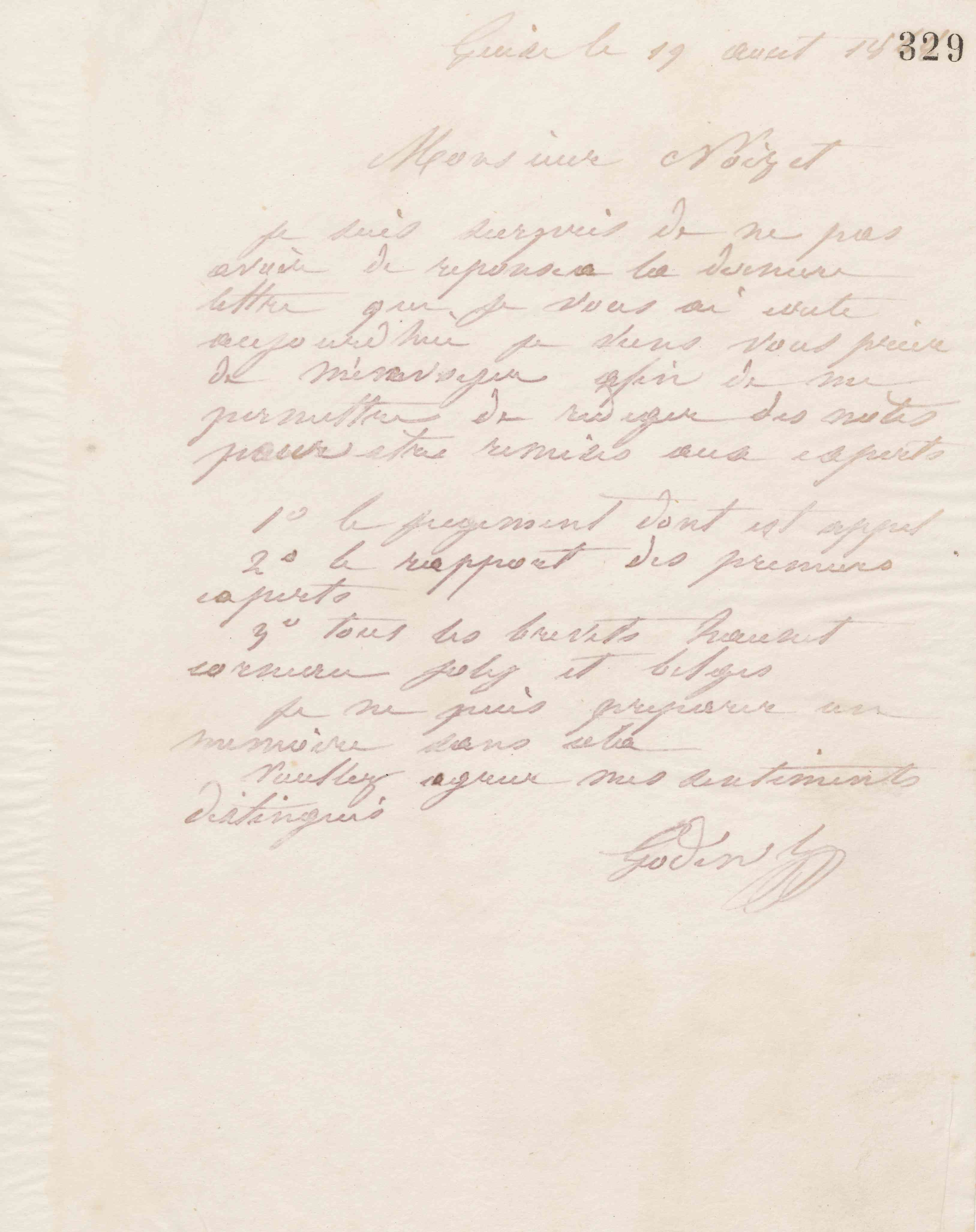 Jean-Baptiste André Godin à Charles René Noizet, 19 août 1868