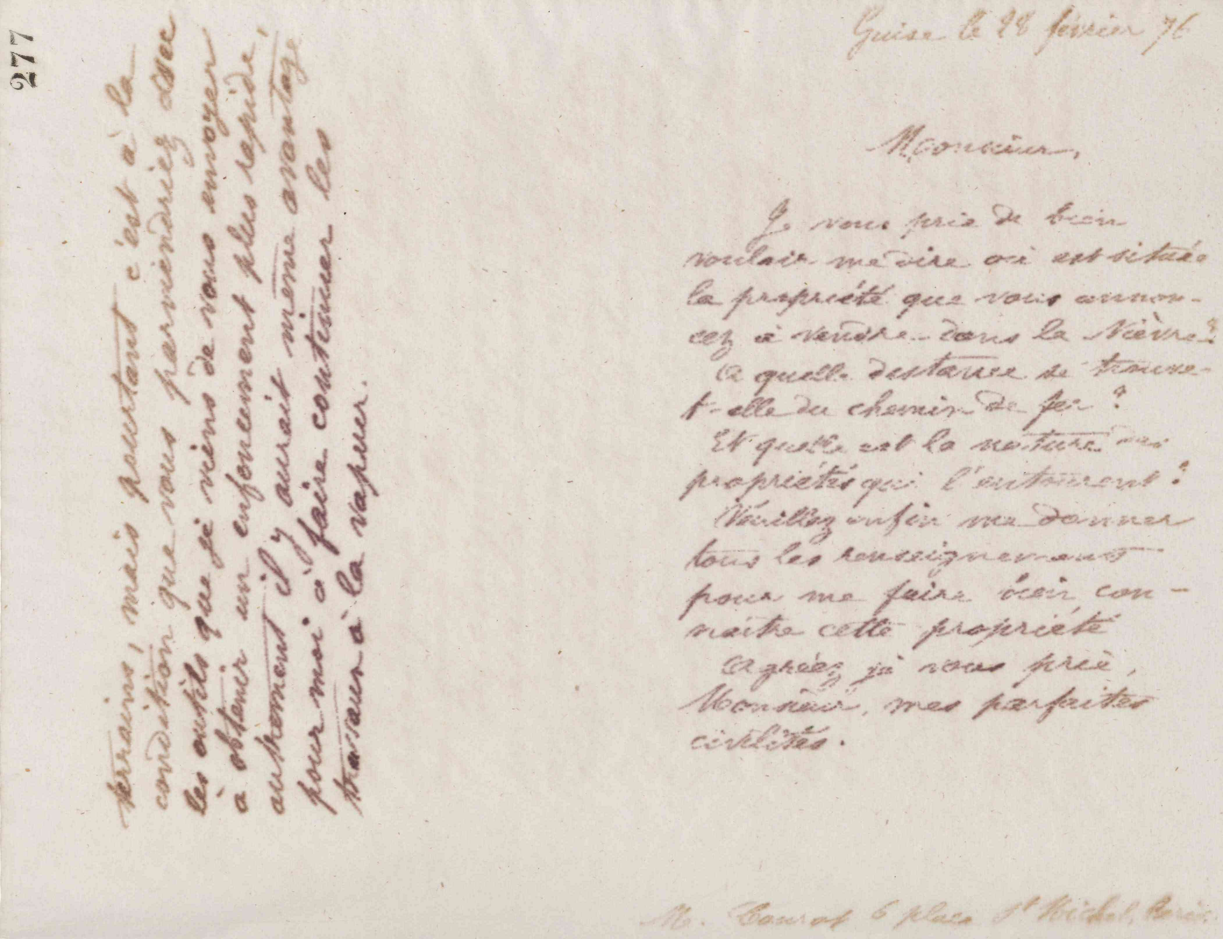 Jean-Baptiste André Godin à Armand Courot, 28 février 1876