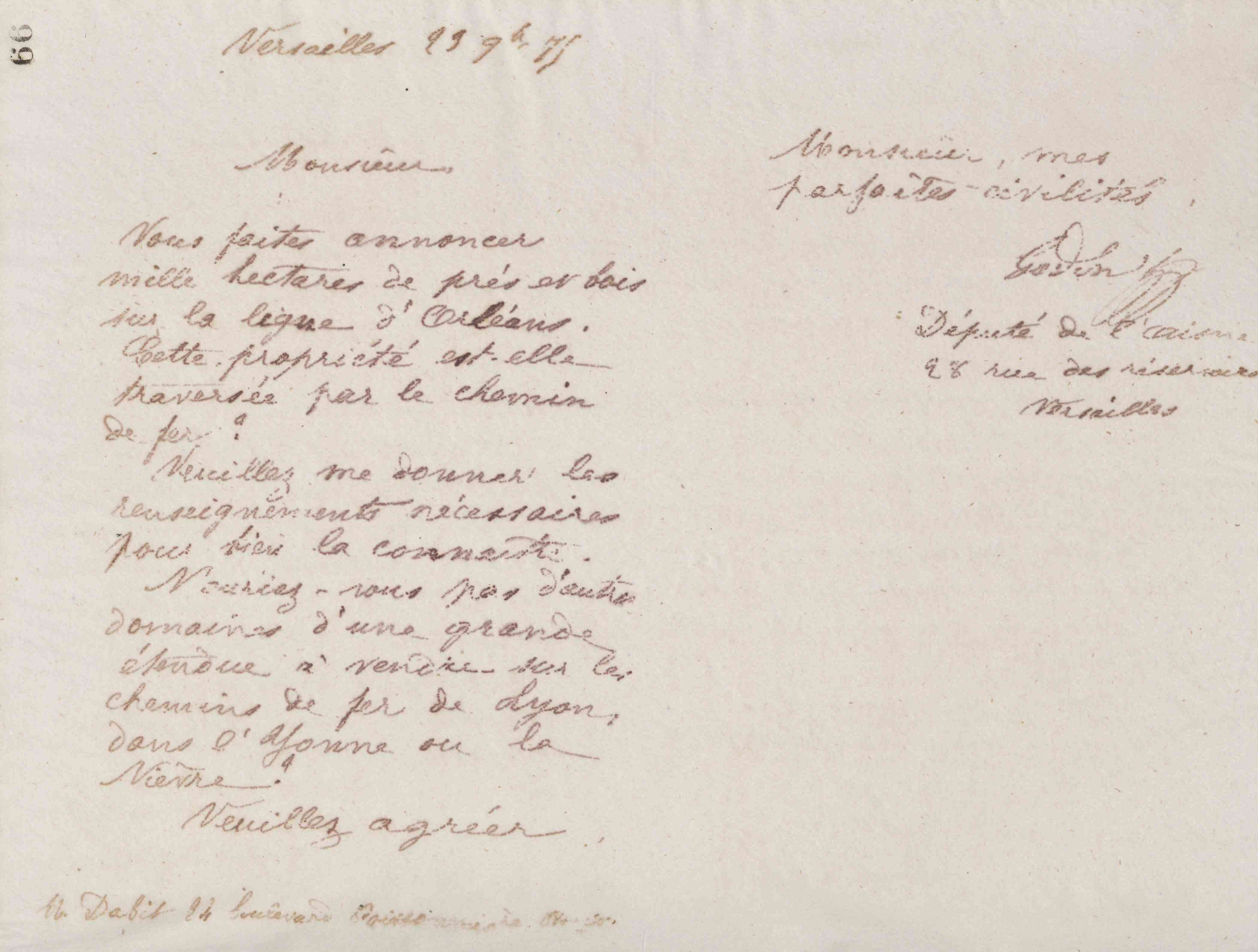 Jean-Baptiste André Godin à monsieur Dabit, 23 novembre 1875 Jean-Baptiste André Godin à monsieur Dabit, 23 novembre 1875