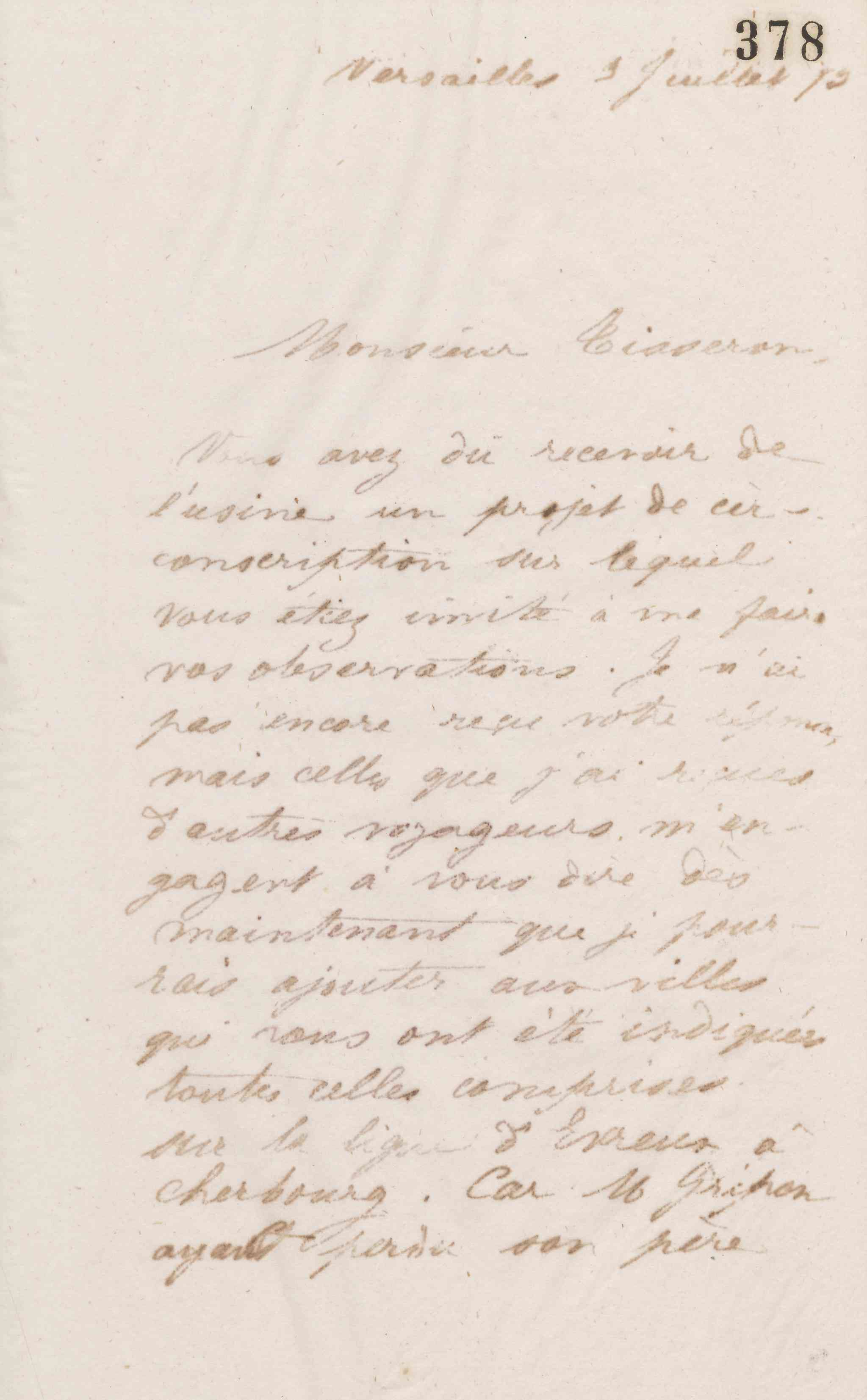 Jean-Baptiste André Godin à David Tisseron, 3 juillet 1873