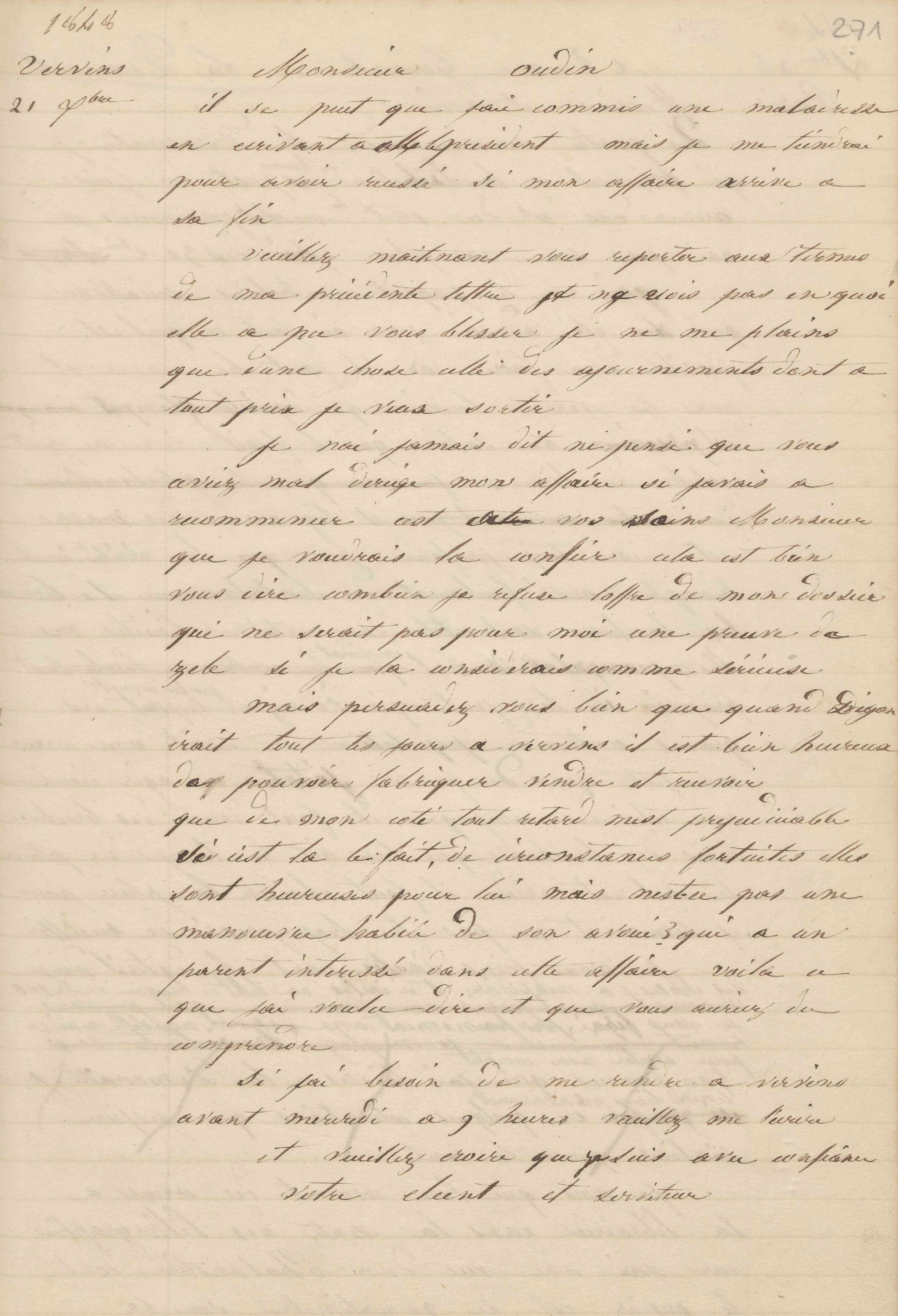 Jean-Baptiste André Godin à Louis Oudin-Leclère, 21 décembre 1848