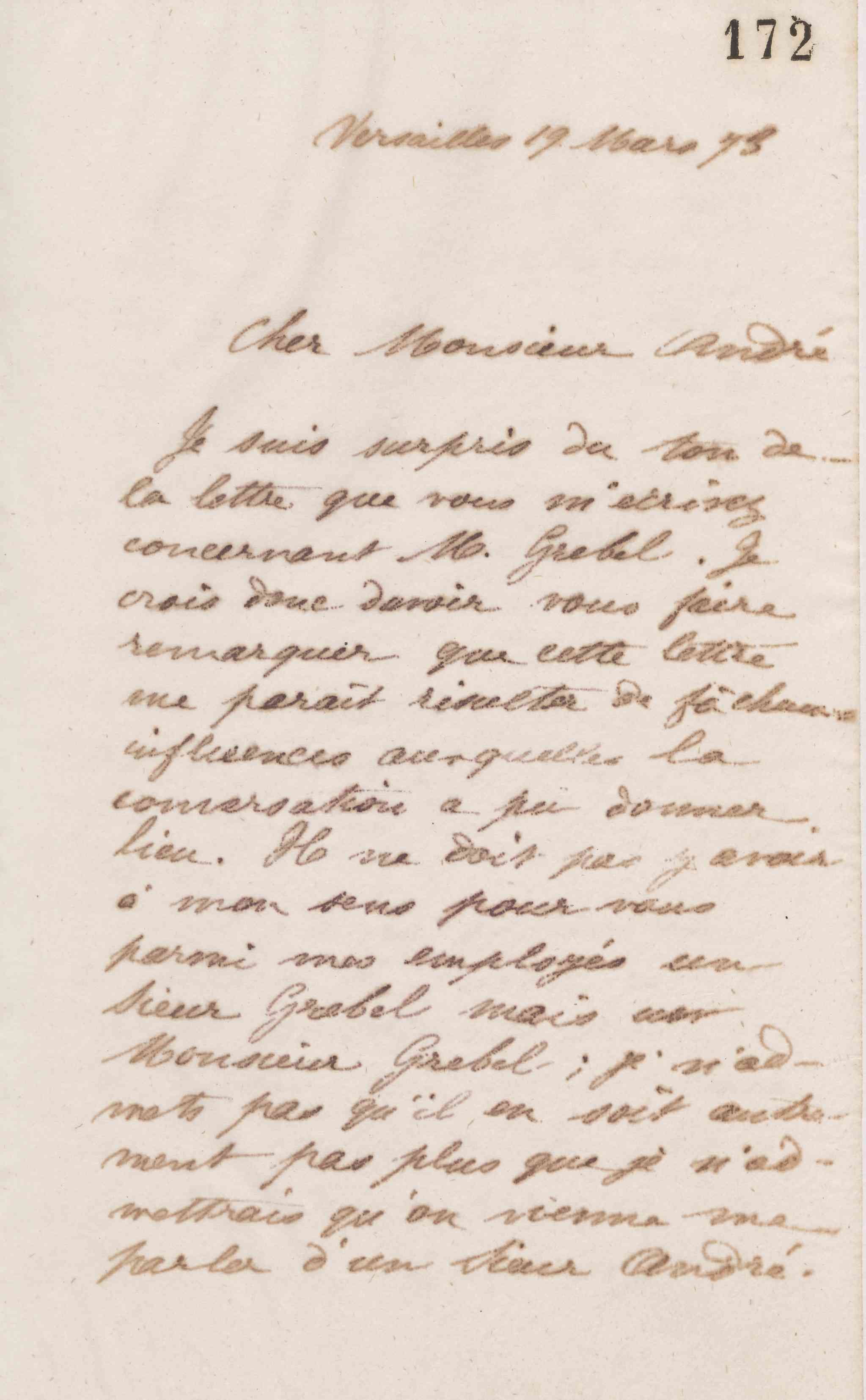 Jean-Baptiste André Godin à Eugène André, 19 mars 1873