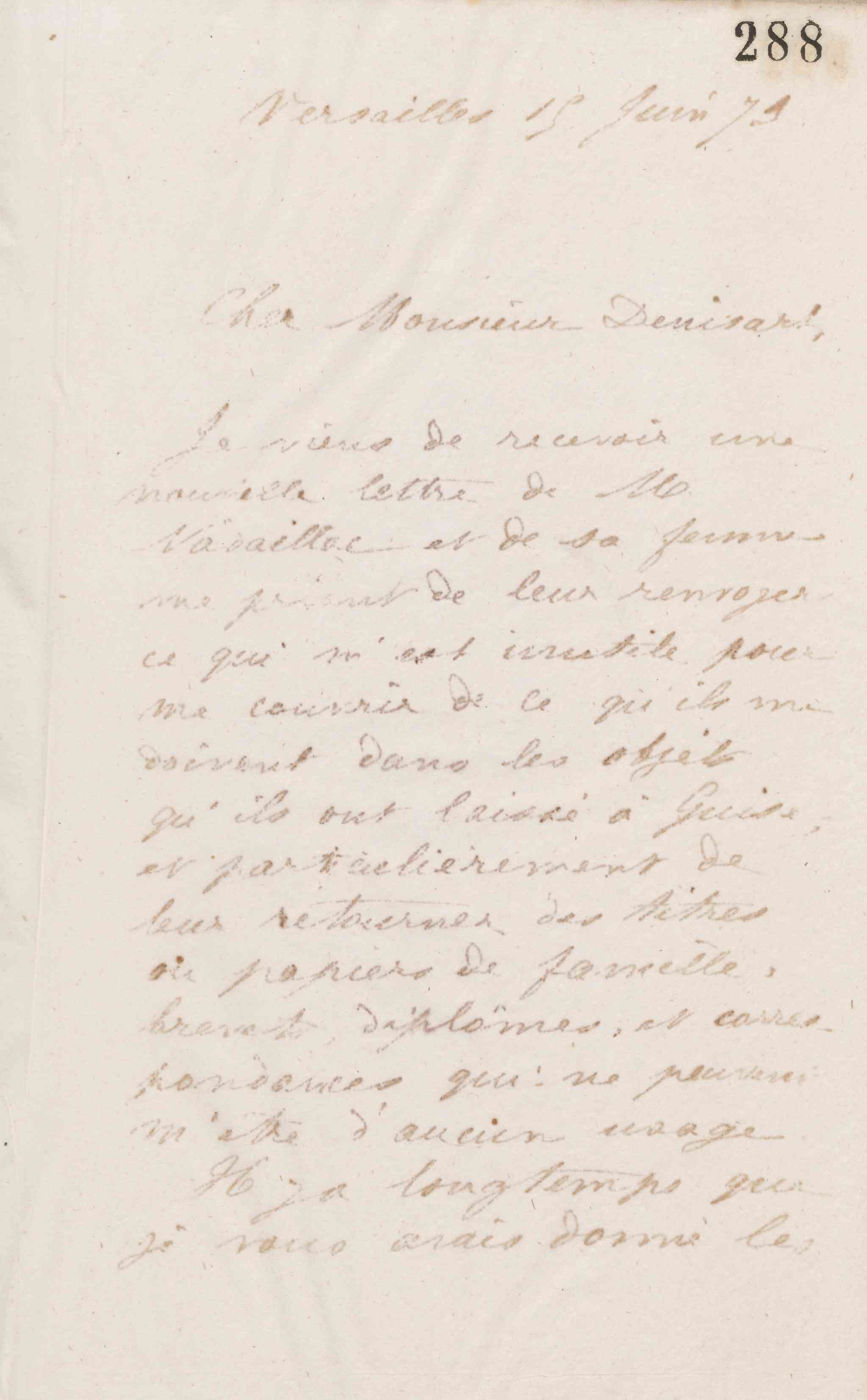 Jean-Baptiste André Godin à Alfred Denisart, 15 juin 1873