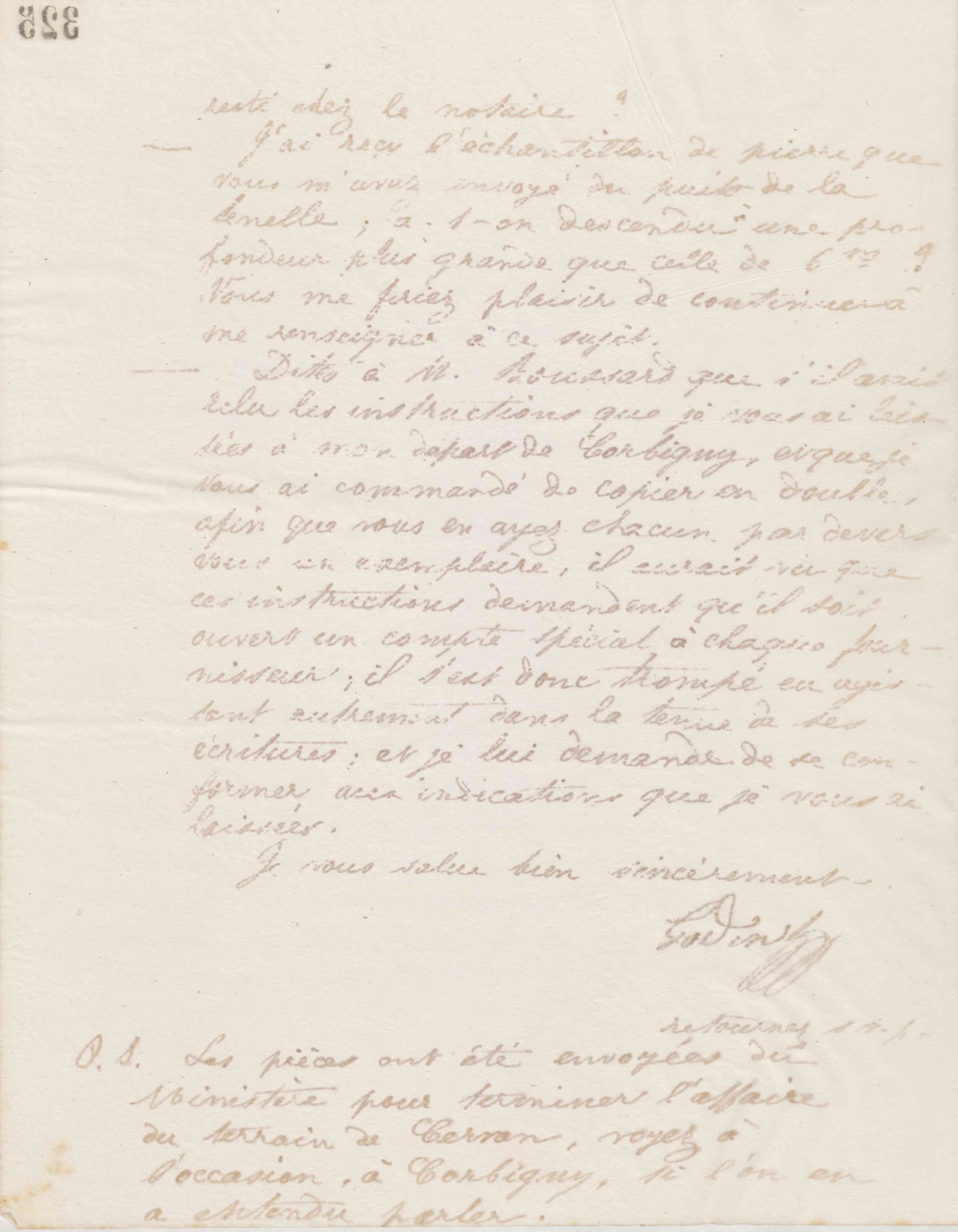 Jean-Baptiste André Godin à monsieur Chamolle, 21 juillet 1875