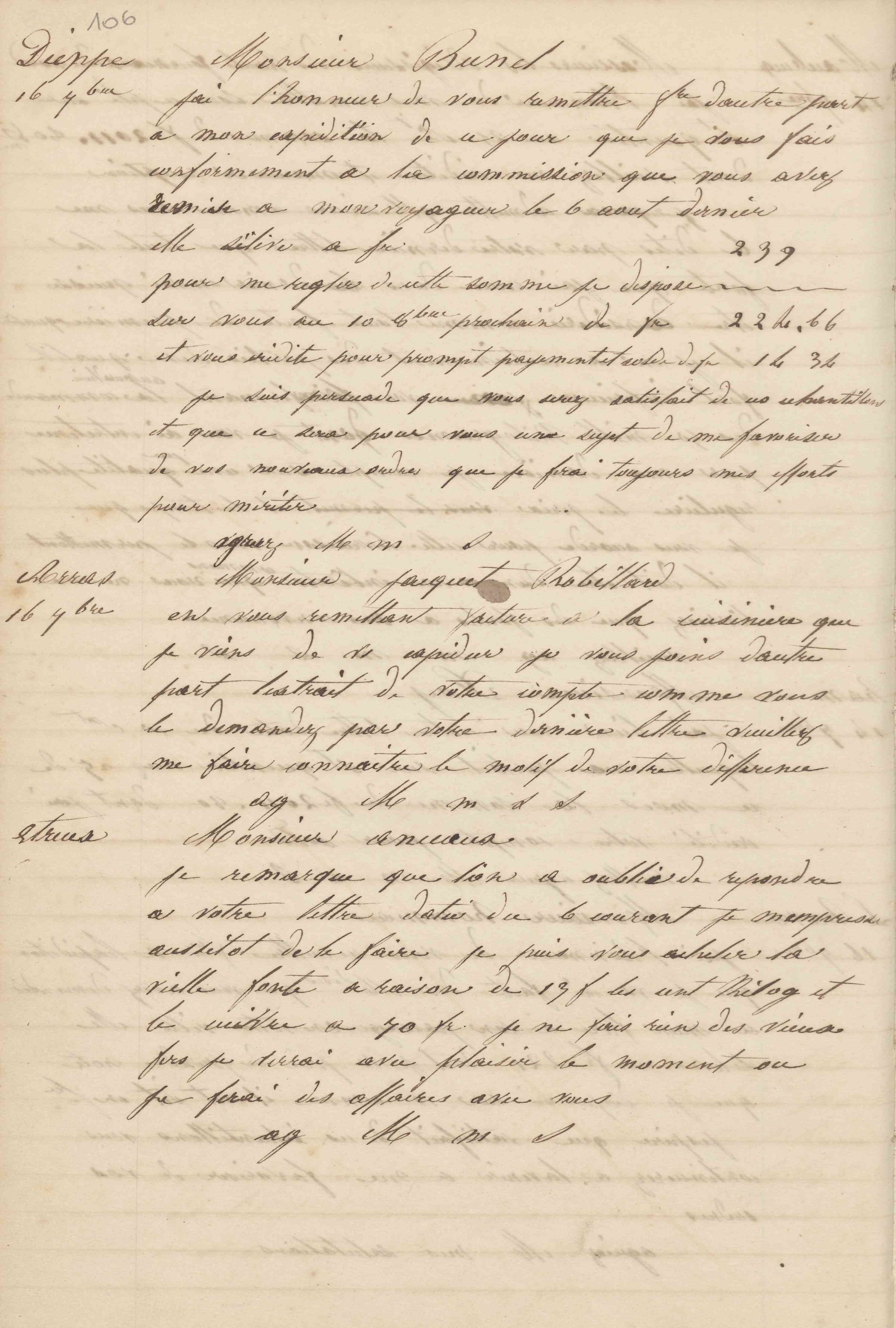 Jean-Baptiste André Godin à Jacquet-Robillard, 16 septembre 1847 Jean-Baptiste André Godin à Jacquet-Robillard, 16 septembre 1847