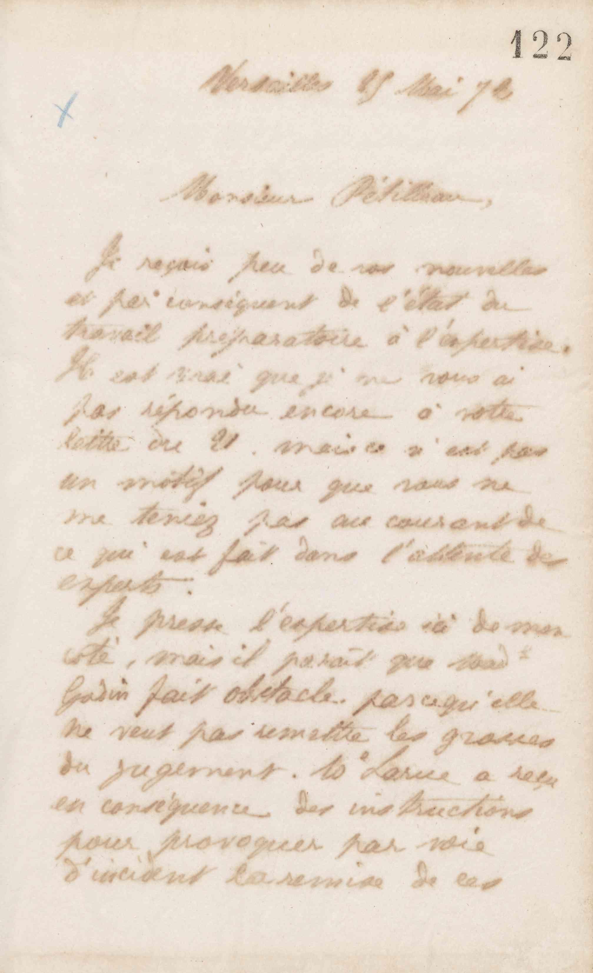 Jean-Baptiste André Godin à Albert Pétilleau, 25 mai 1872