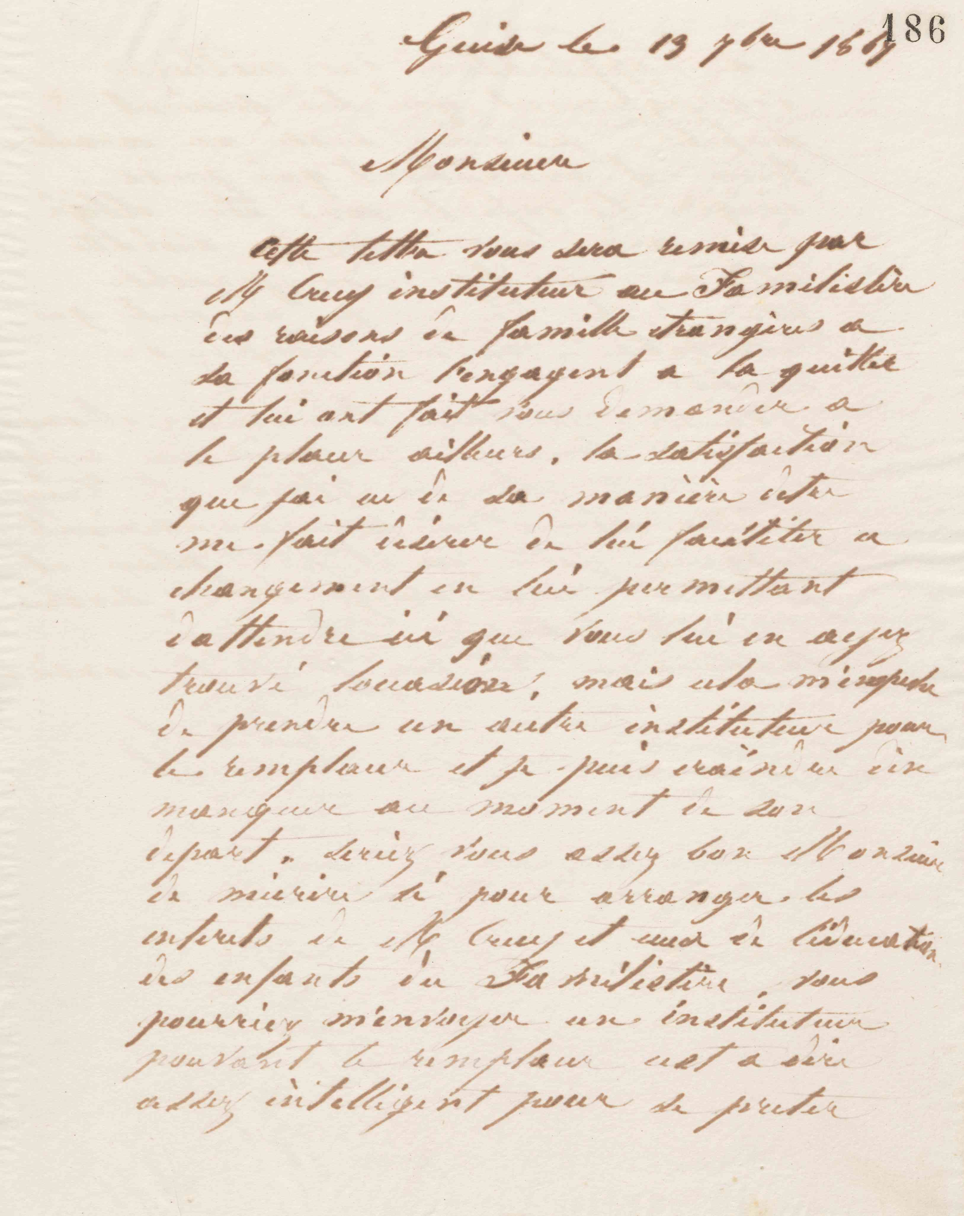Jean-Baptiste André Godin à Jean Calisti, 13 septembre 1867 Jean-Baptiste André Godin à Jean Calisti, 13 septembre 1867