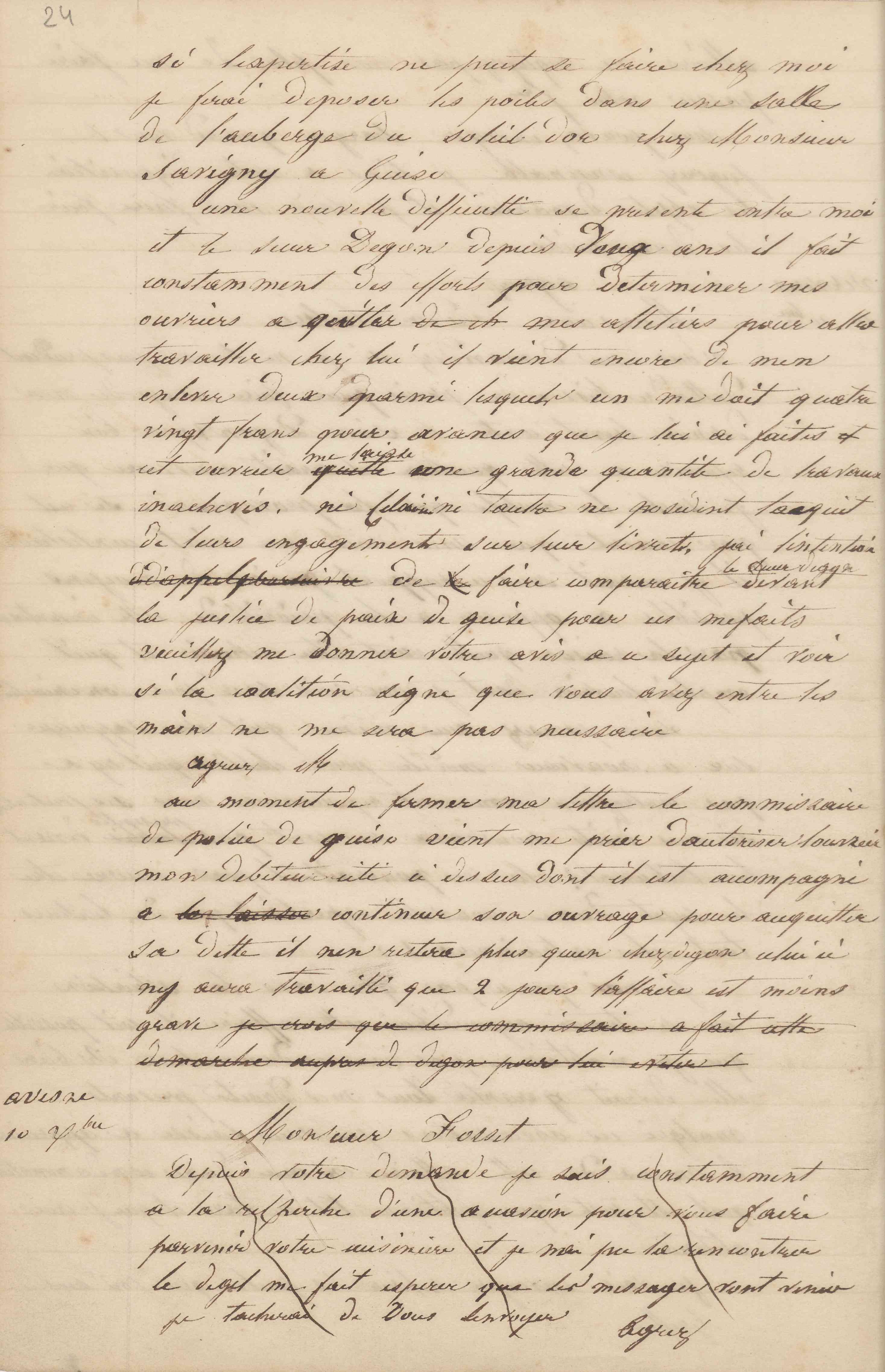 Jean-Baptiste André Godin à monsieur Fosset, 10 décembre 1846 Jean-Baptiste André Godin à monsieur Fosset, 10 décembre 1846