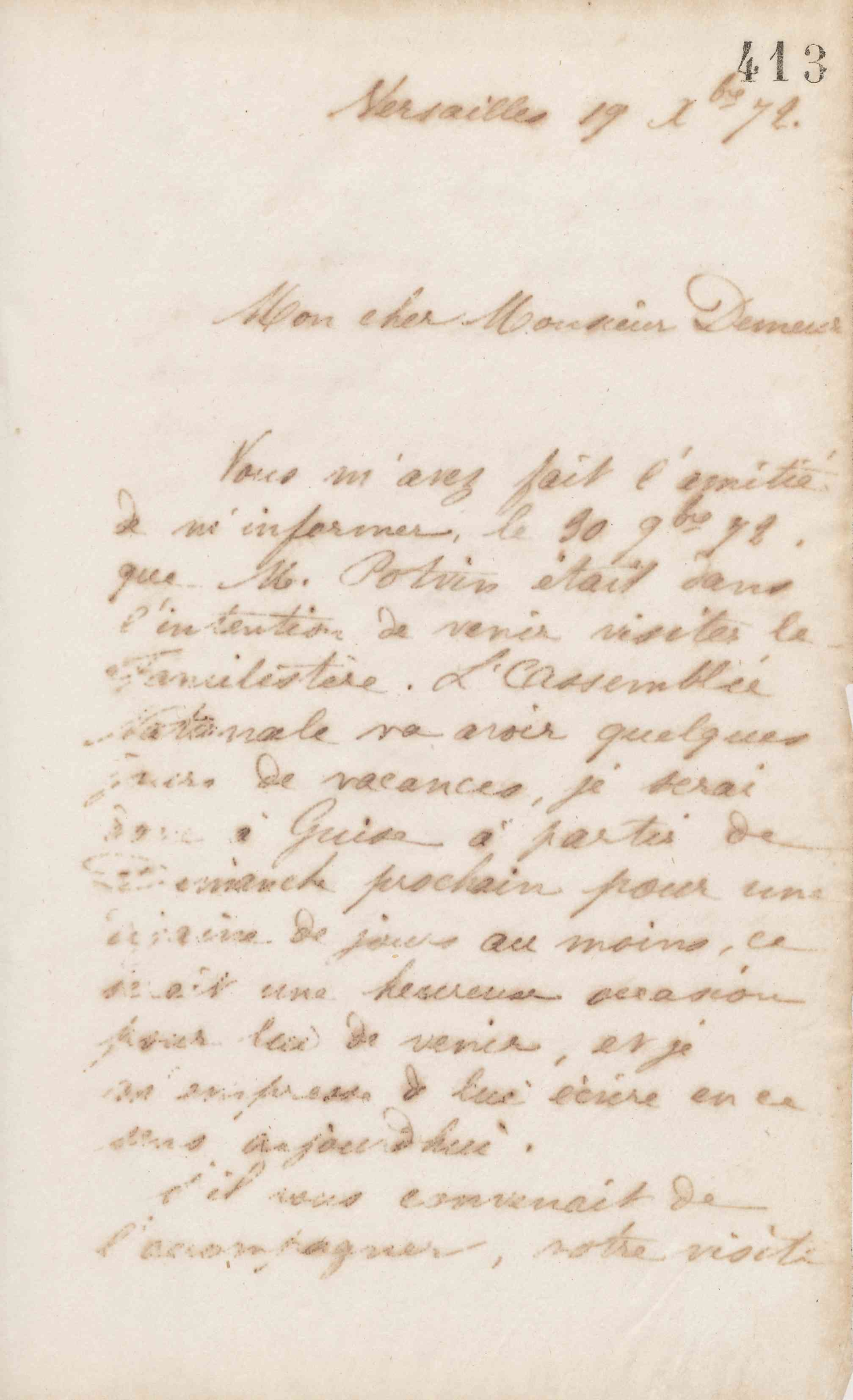 Jean-Baptiste André Godin à Adolphe Demeur, 19 décembre 1872 Jean-Baptiste André Godin à Adolphe Demeur, 19 décembre 1872