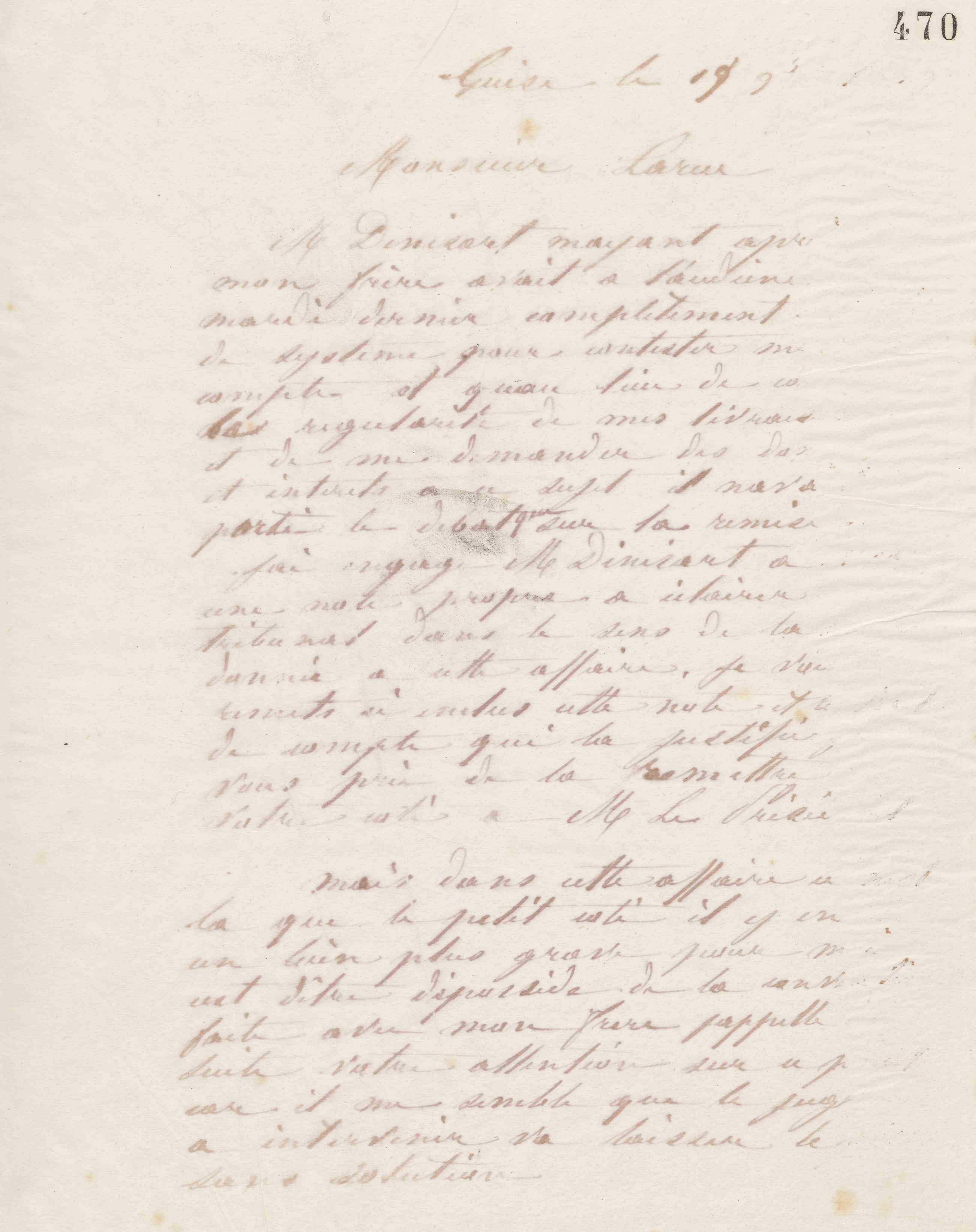 Jean-Baptiste André Godin à Édouard Larue, 19 novembre 1869 Jean-Baptiste André Godin à Édouard Larue, 19 novembre 1869