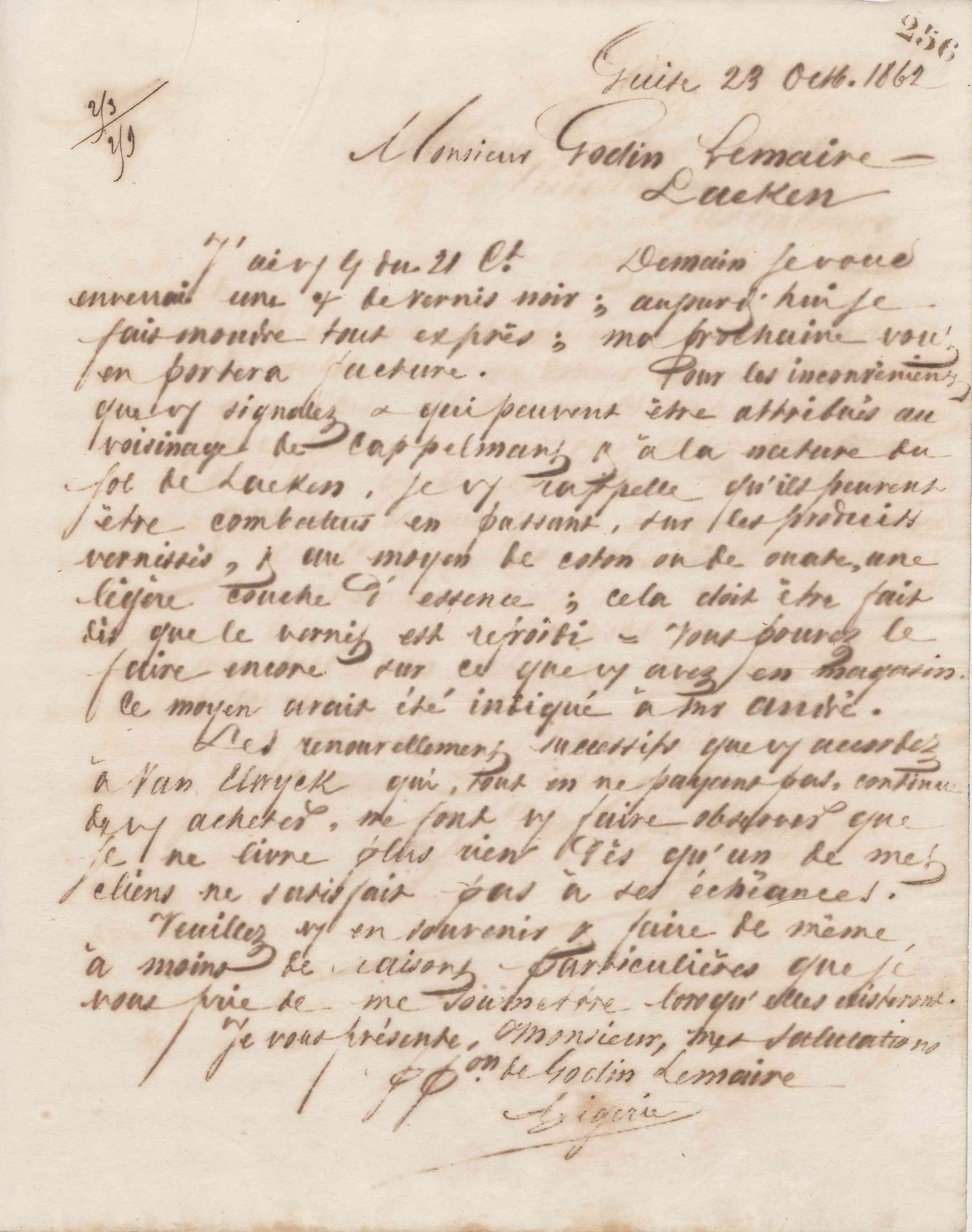 Jean-Baptiste André Godin aux Fonderies et manufactures Godin-Lemaire, 23 octobre 1862