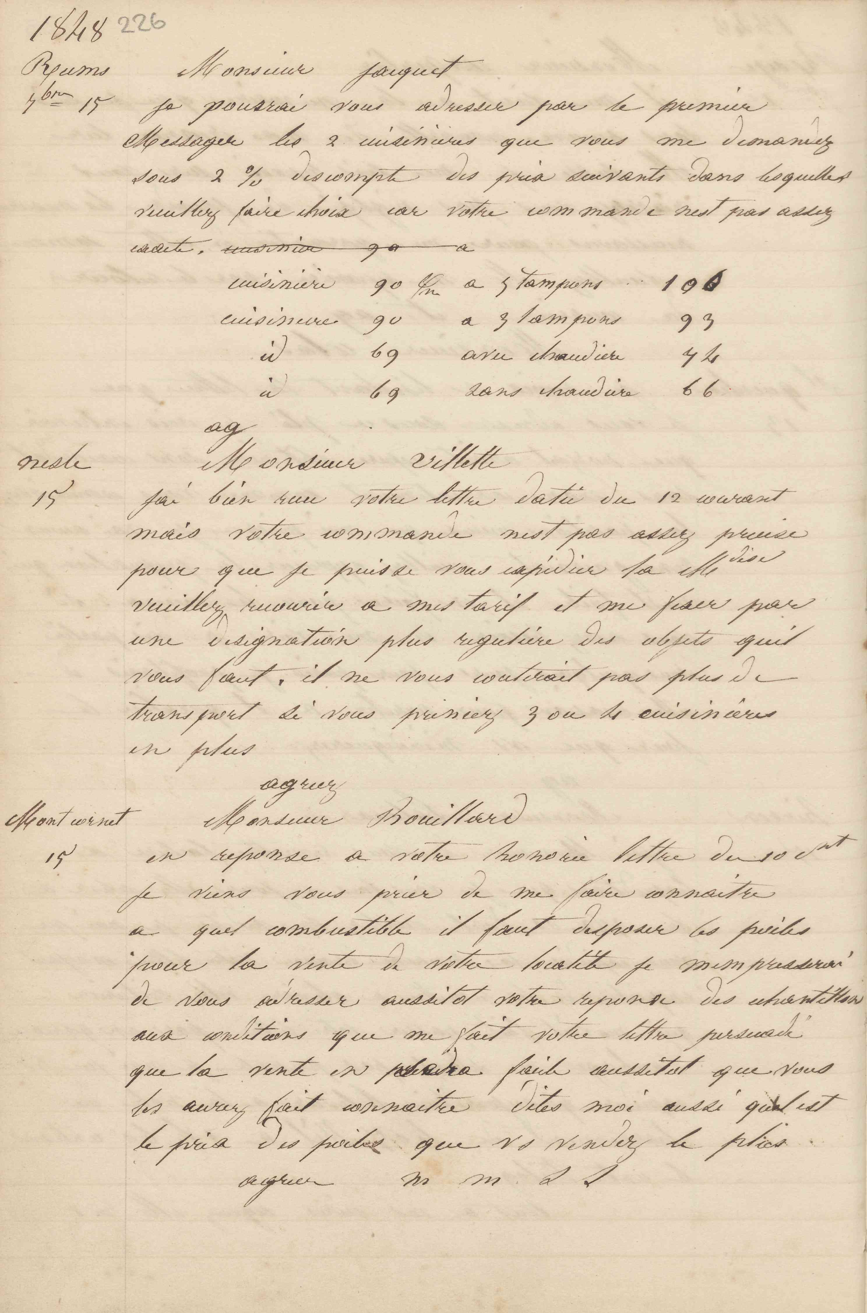 Jean-Baptiste André Godin à monsieur Jacquet, 15 septembre 1848 Jean-Baptiste André Godin à monsieur Jacquet, 15 septembre 1848