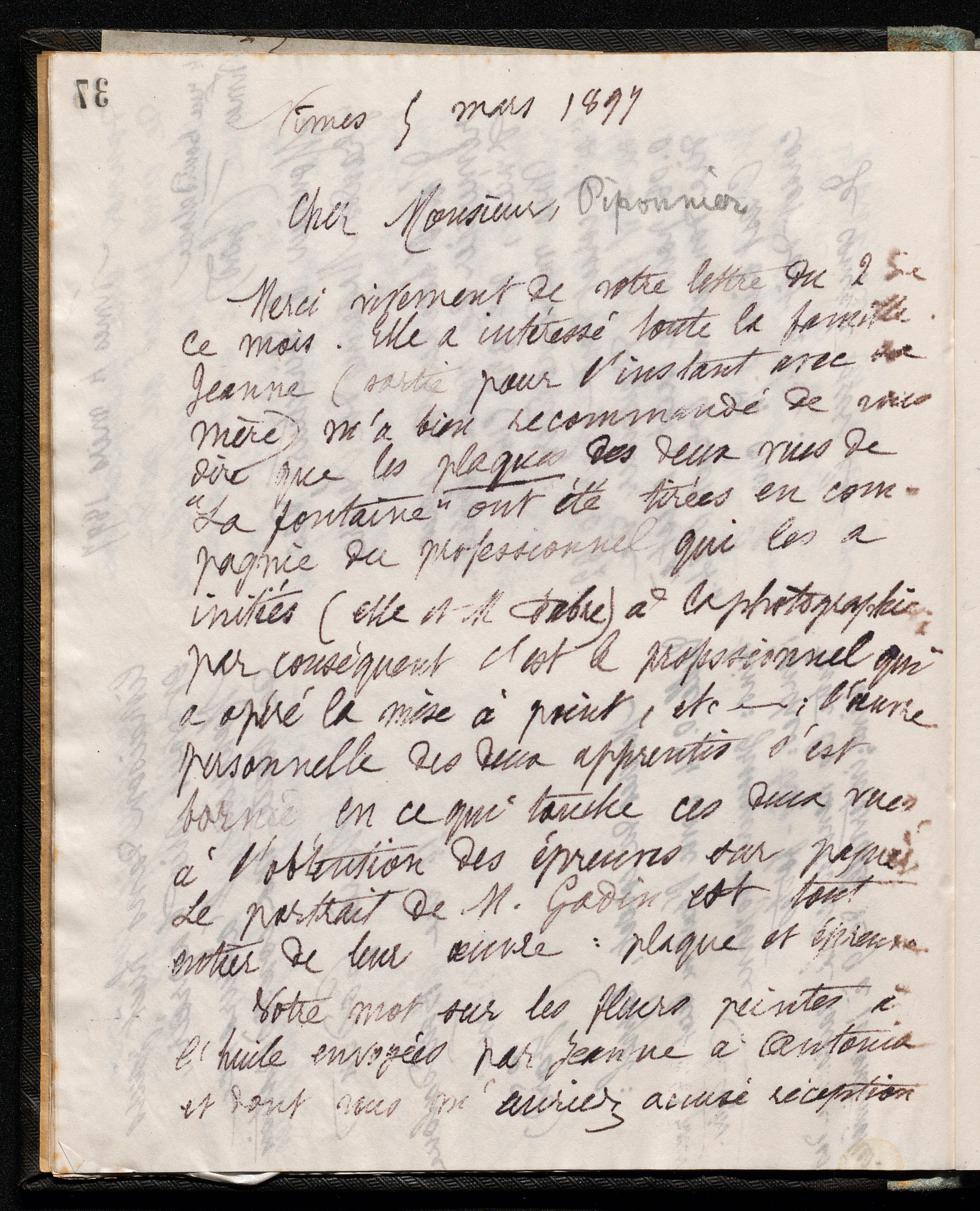 Marie Moret à Antoine Piponnier, 5 mars 1897