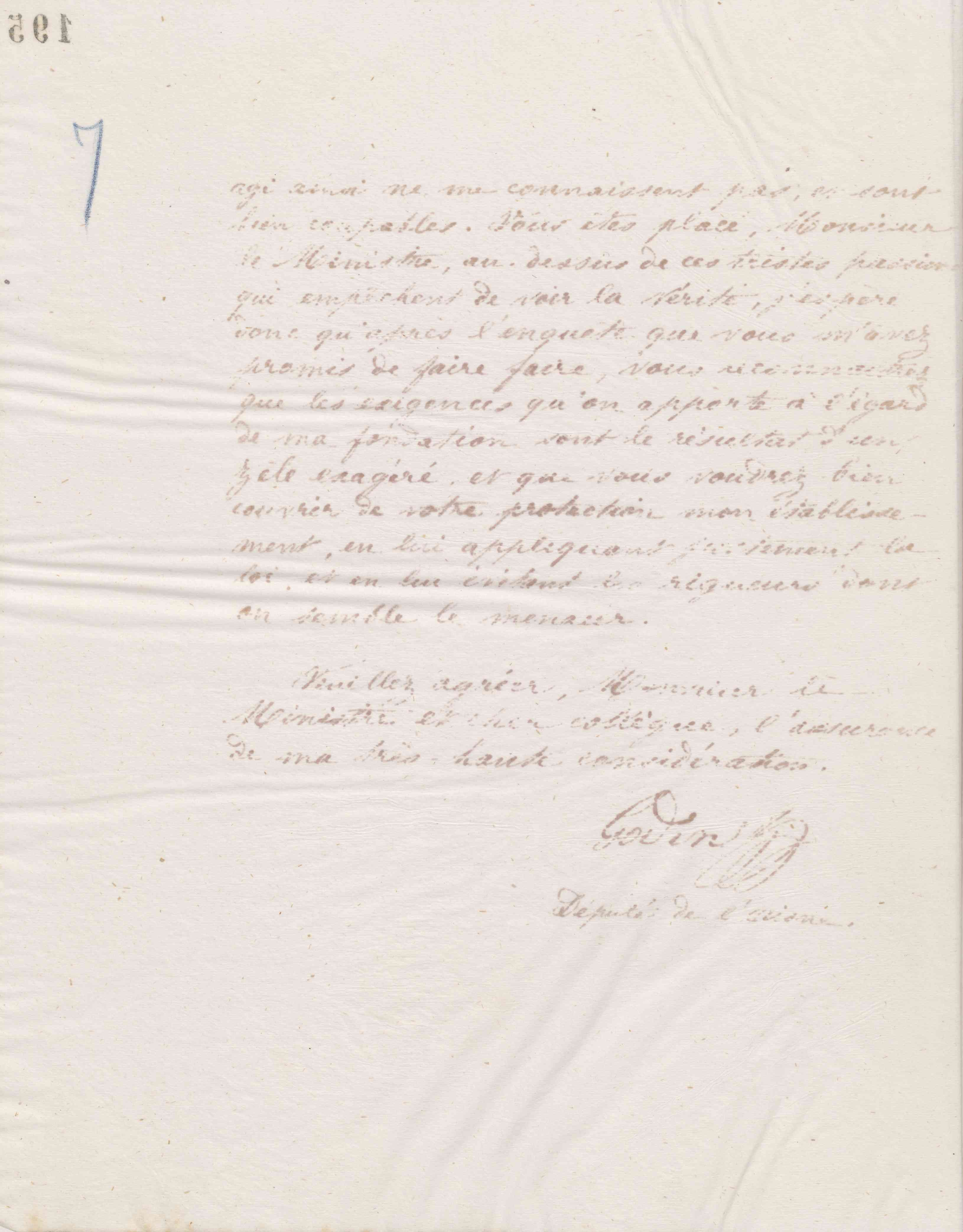 Jean-Baptiste André Godin au ministre de l'Instruction publique, 29 juin 1874