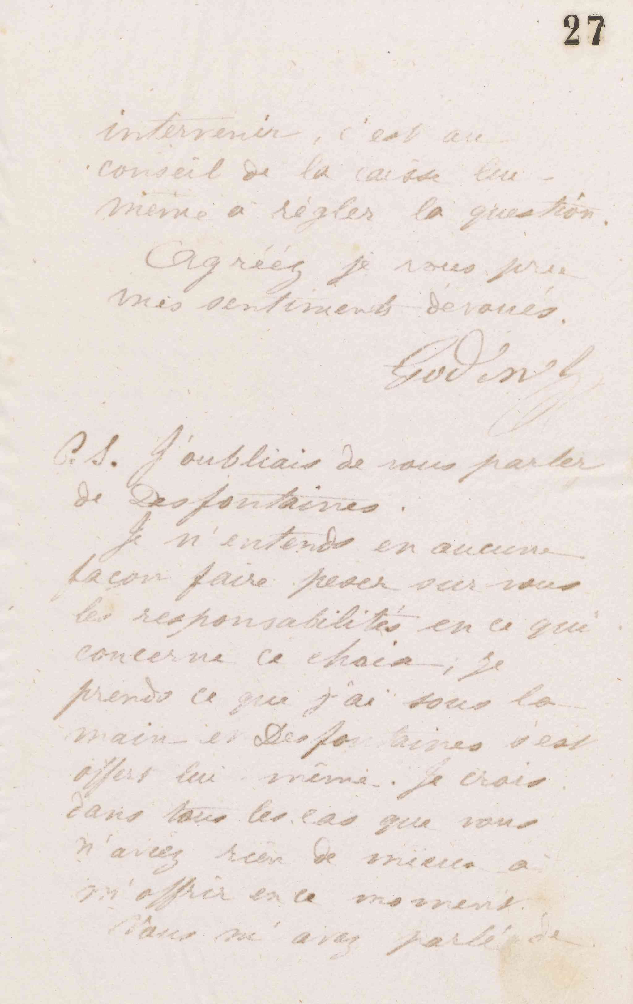 Jean-Baptiste André Godin à Alfred Denisart, 20 juillet 1873