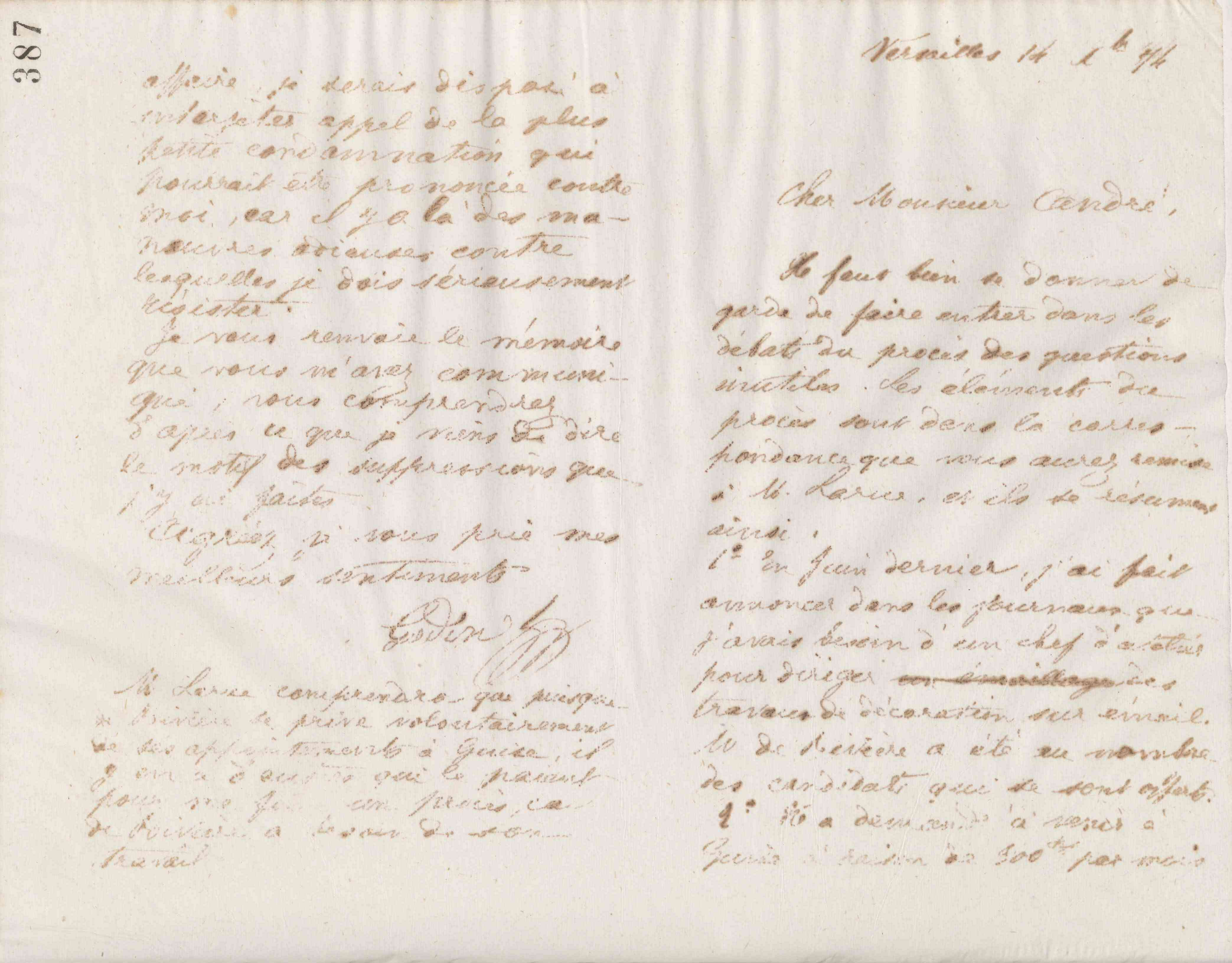 Jean-Baptiste André Godin à Eugène André, 14 décembre 1874 Jean-Baptiste André Godin à Eugène André, 14 décembre 1874