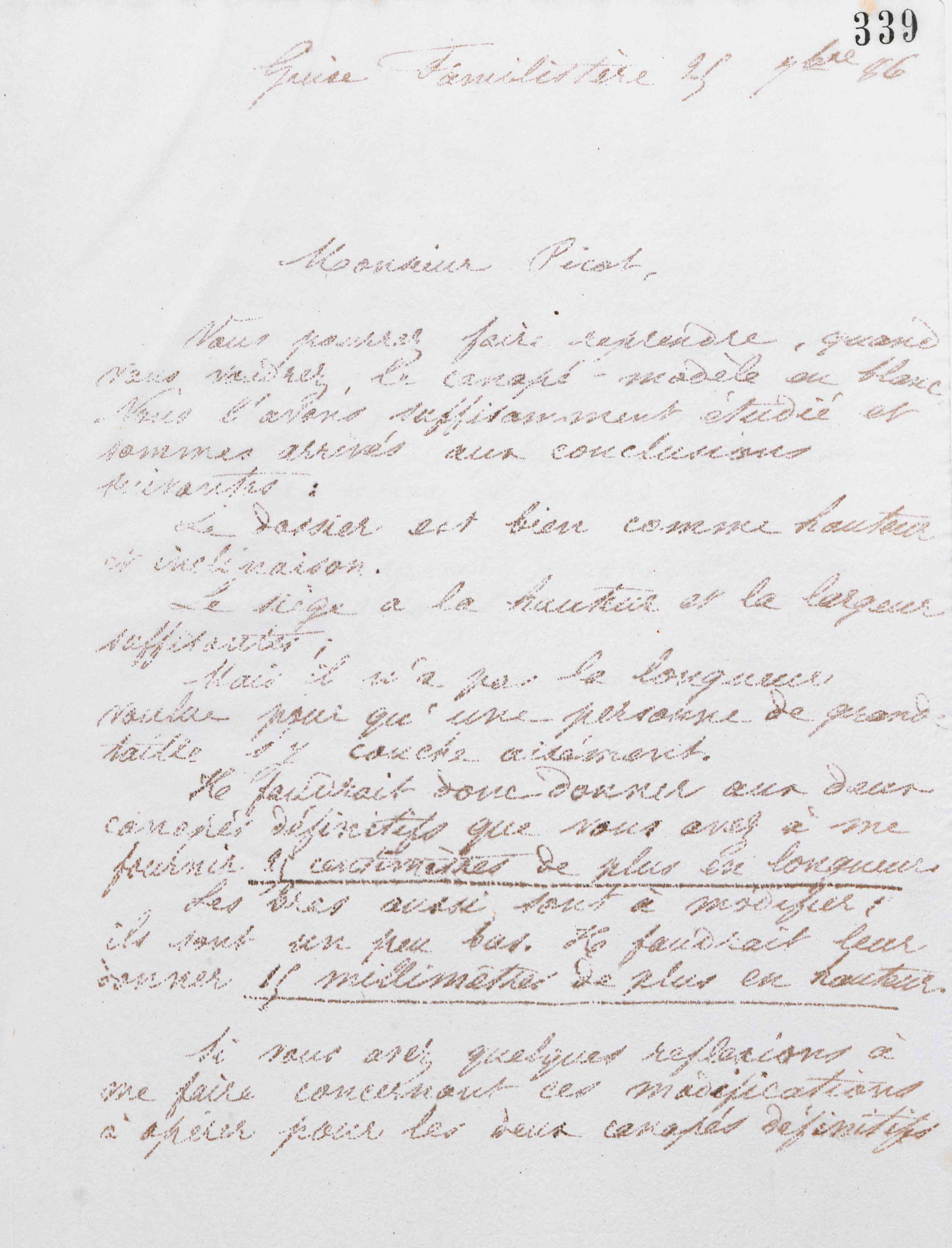 Marie Moret à Paul Picot, 25 septembre 1886