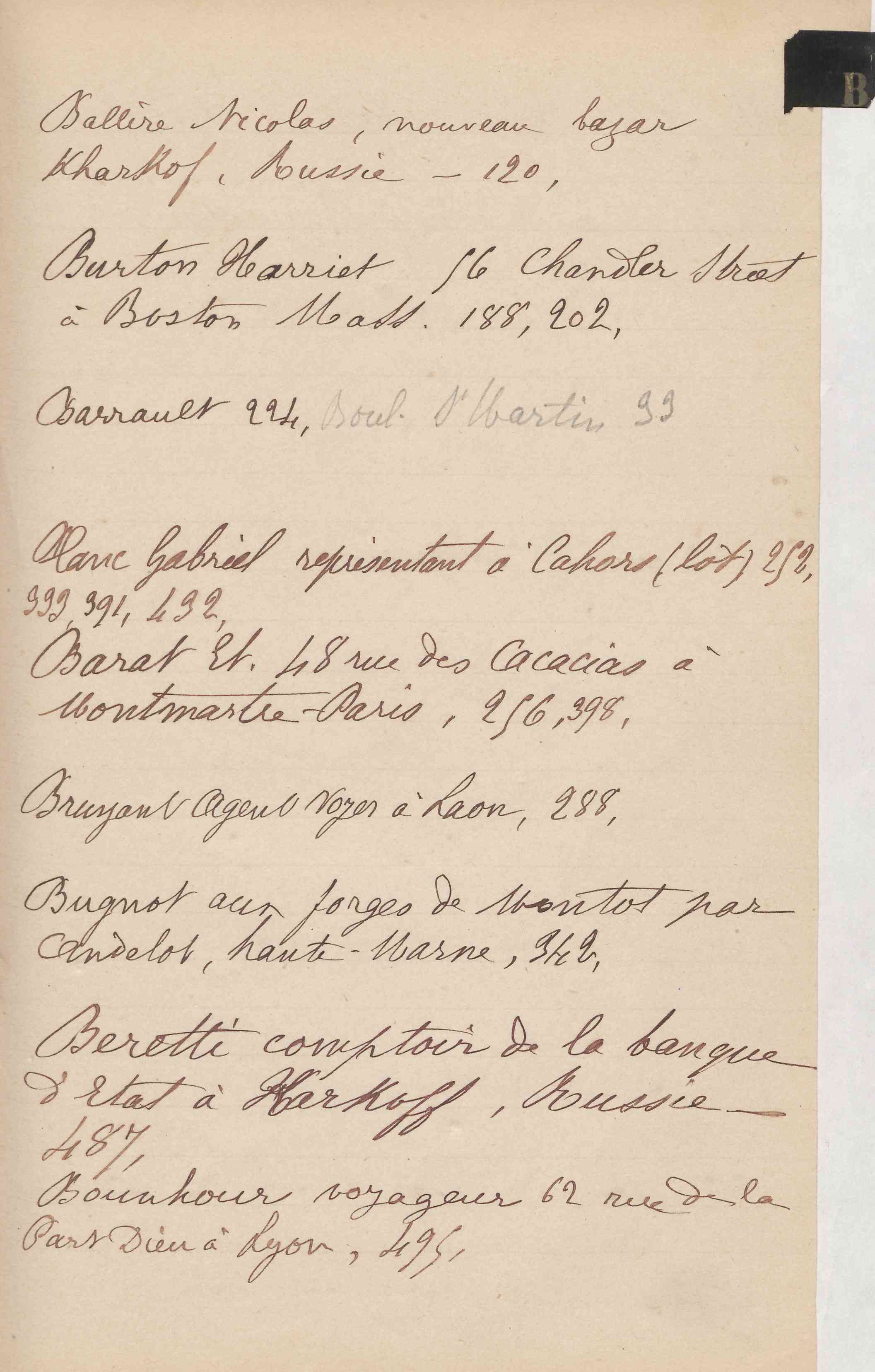 Registre CNAM FG 15 (12) - Index