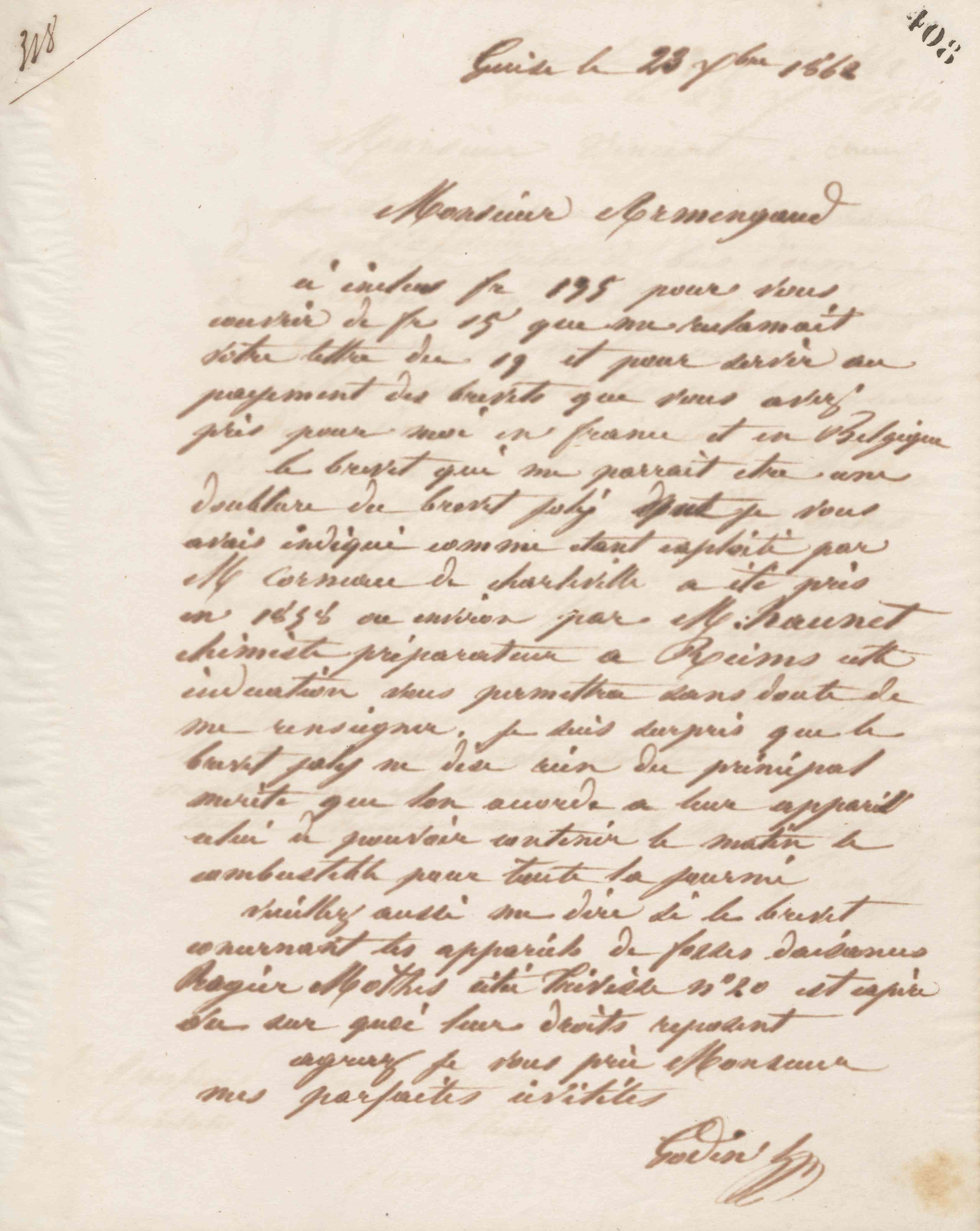 Jean-Baptiste André Godin à Charles Armengaud, 23 décembre 1862