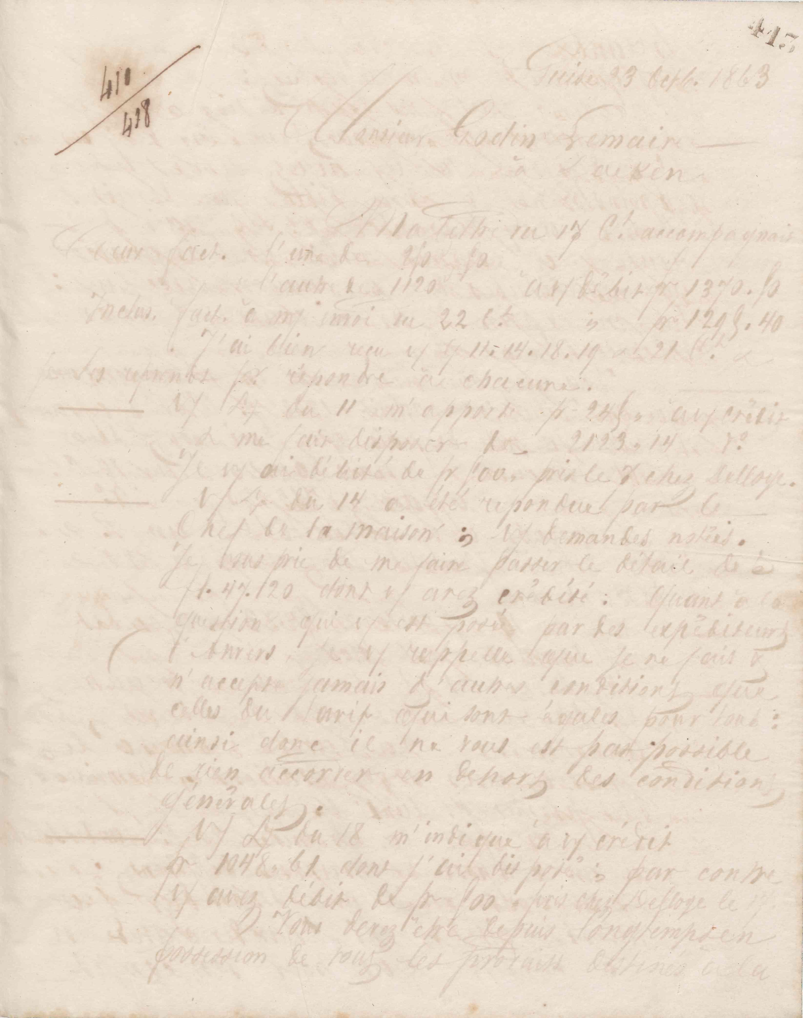 Jean-Baptiste André Godin aux Fonderies et manufactures Godin-Lemaire, 23 octobre 1863
