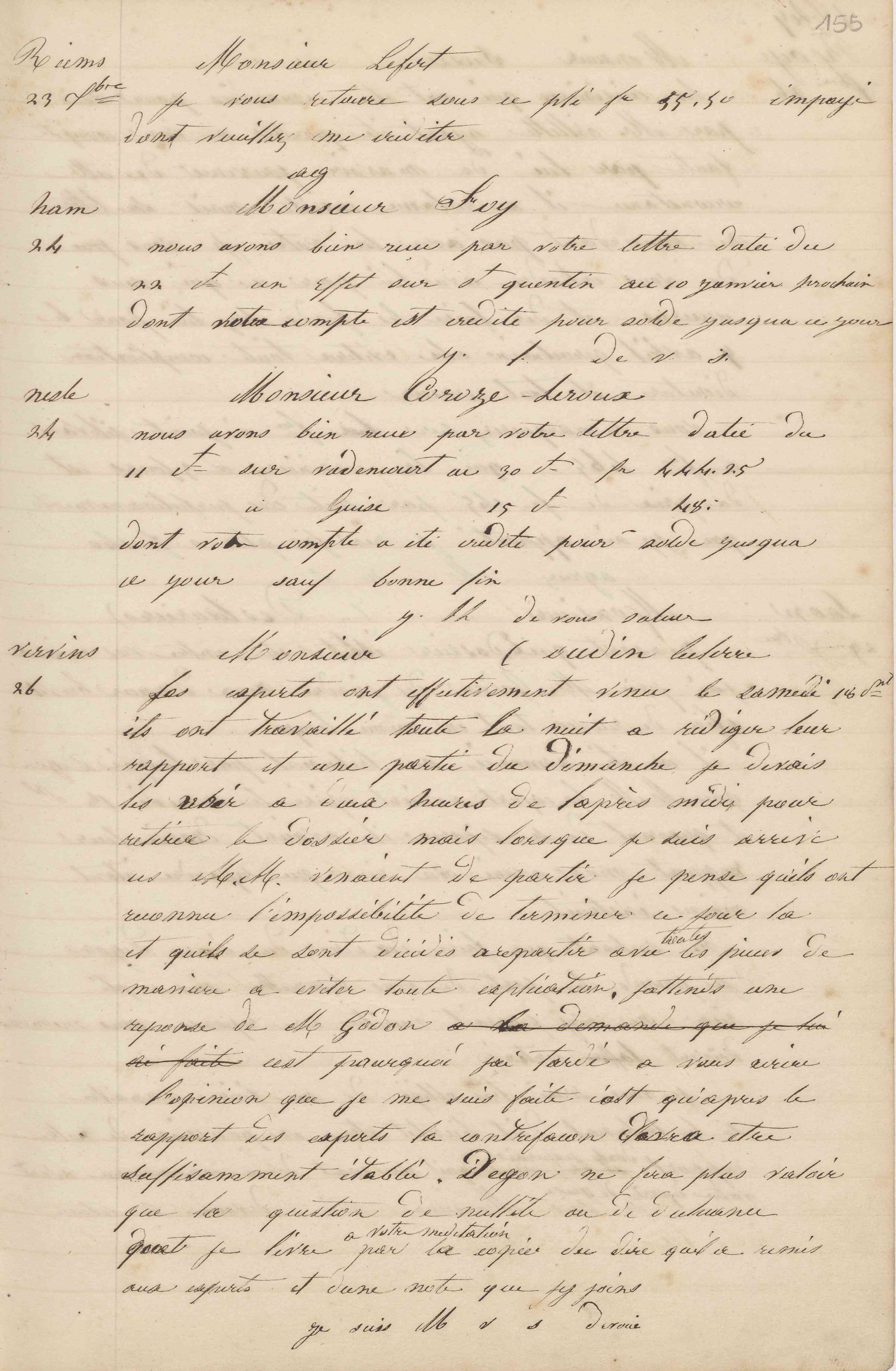 Jean-Baptiste André Godin à monsieur Foy, 24 décembre 1847