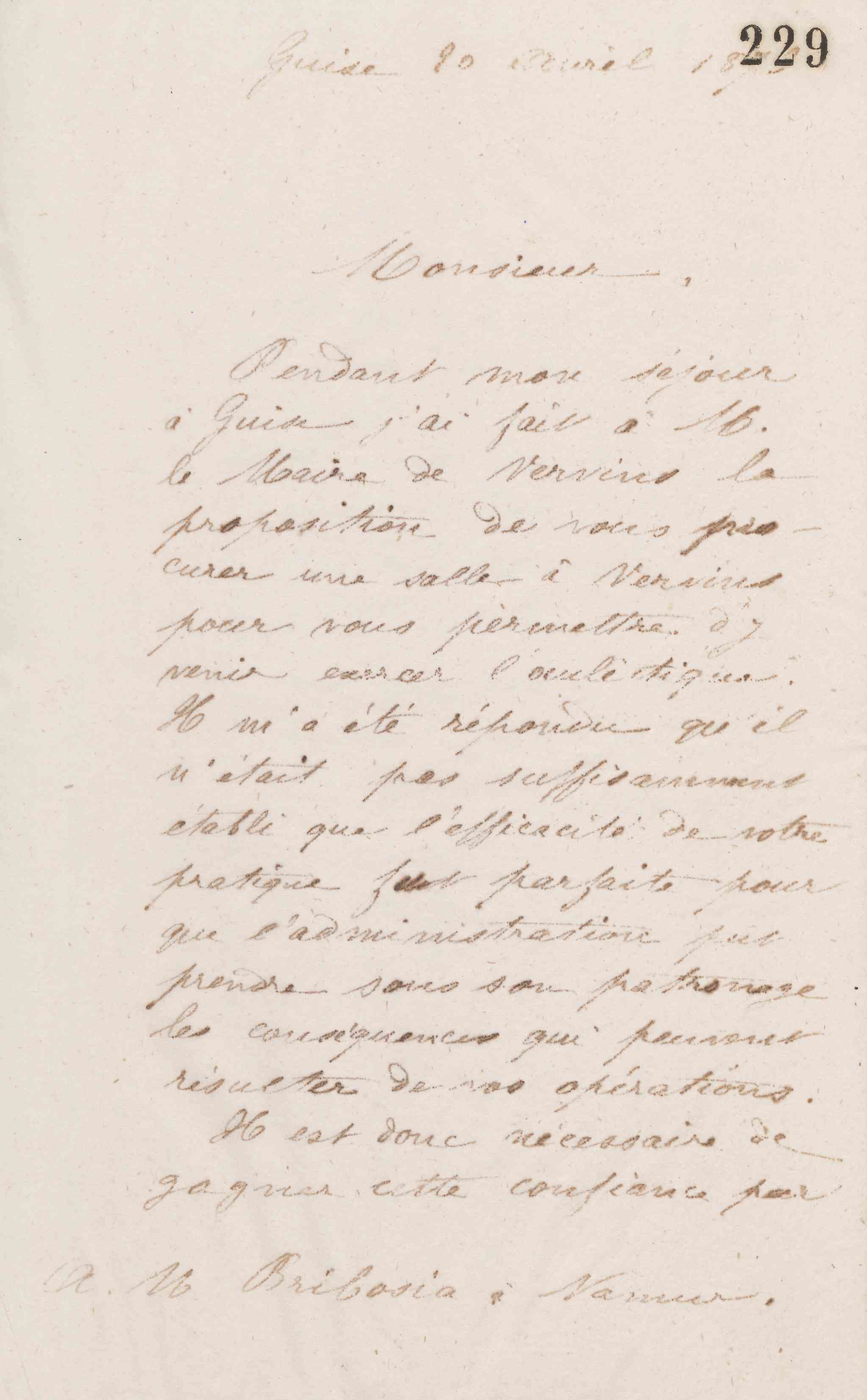 Jean-Baptiste André Godin à François Bribosia, 20 avril 1873