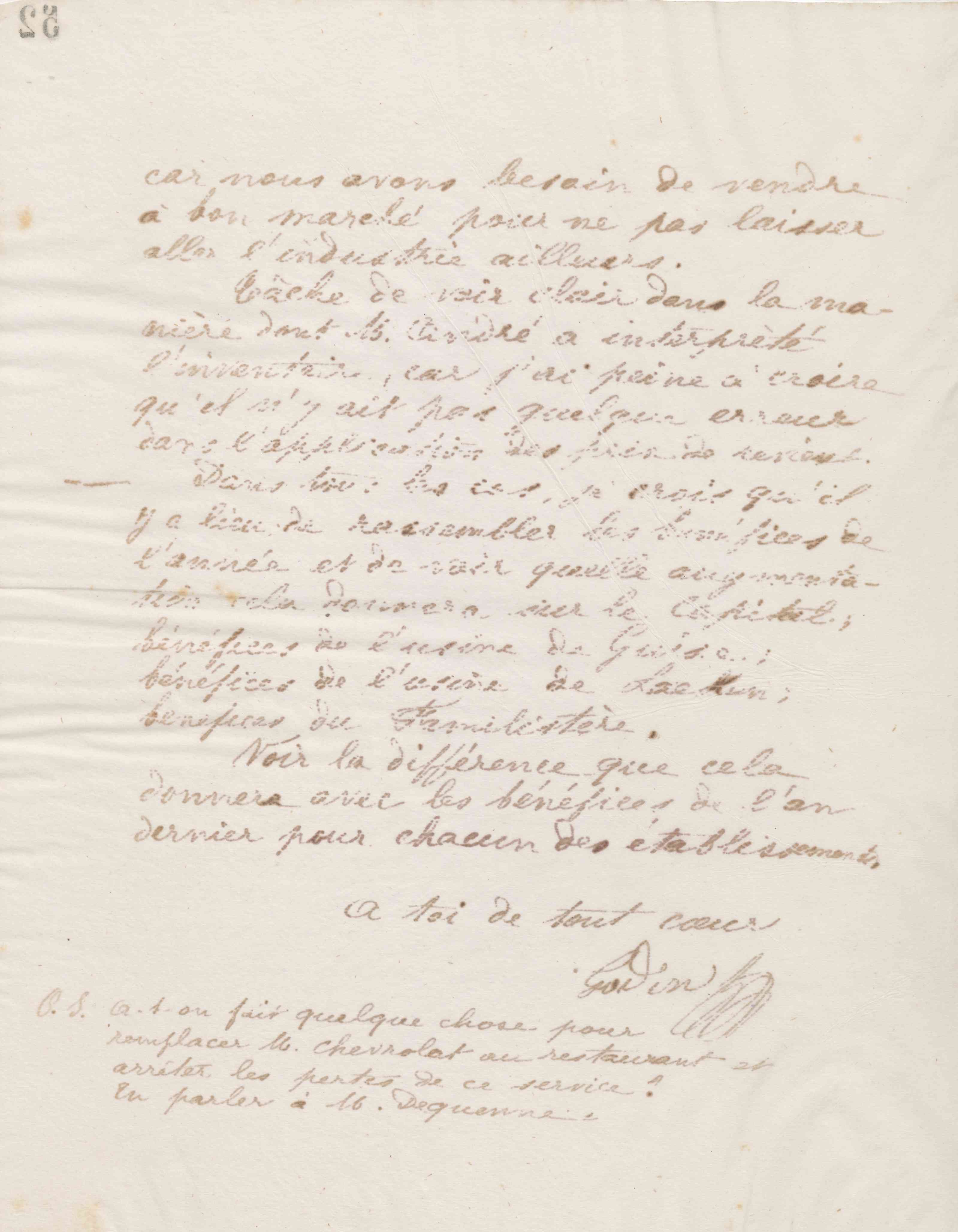 Jean-Baptiste André Godin à Émile Godin, 1er mars 1875