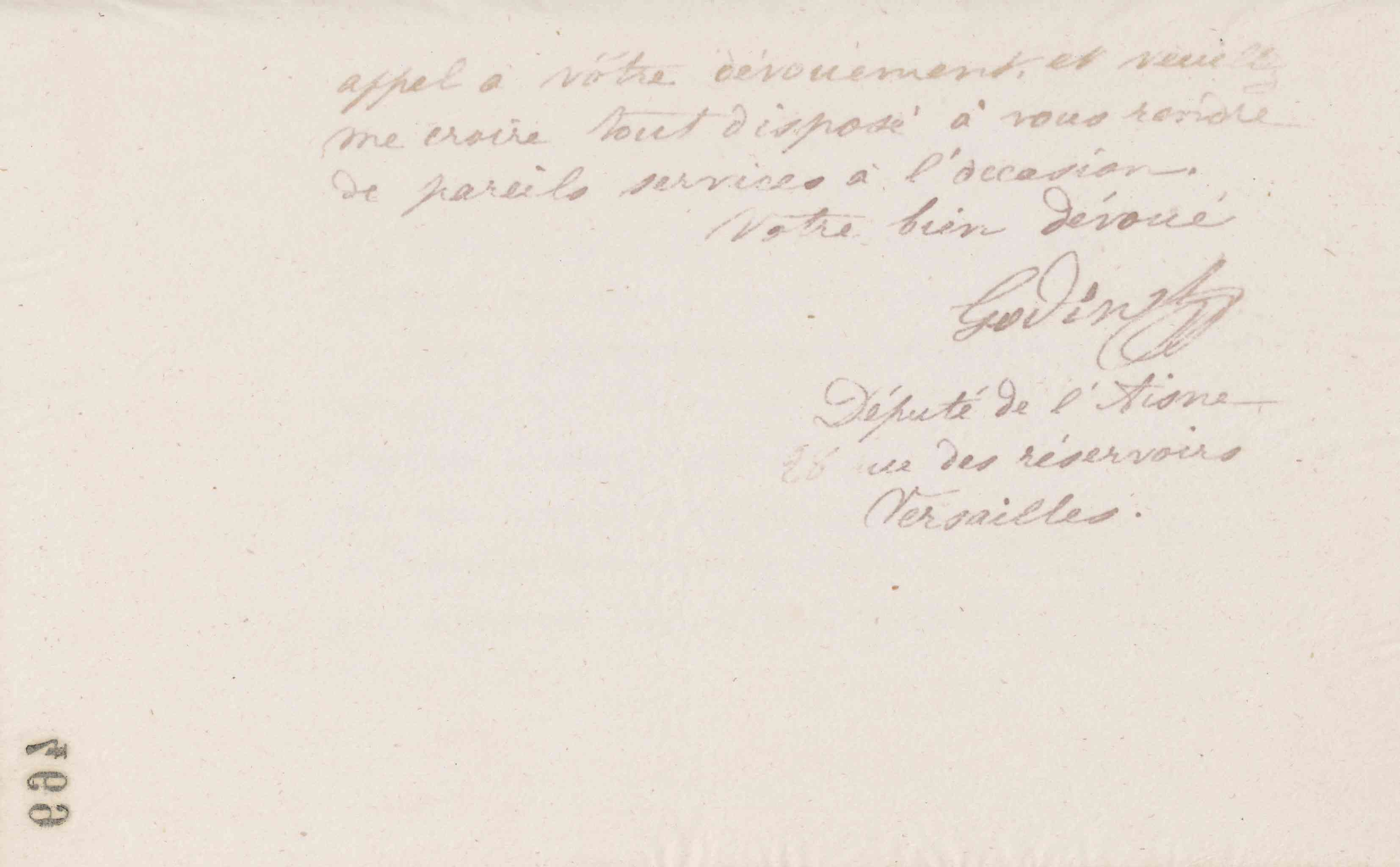 Jean-Baptiste André Godin à Édouard Raoux, 11 juillet 1873