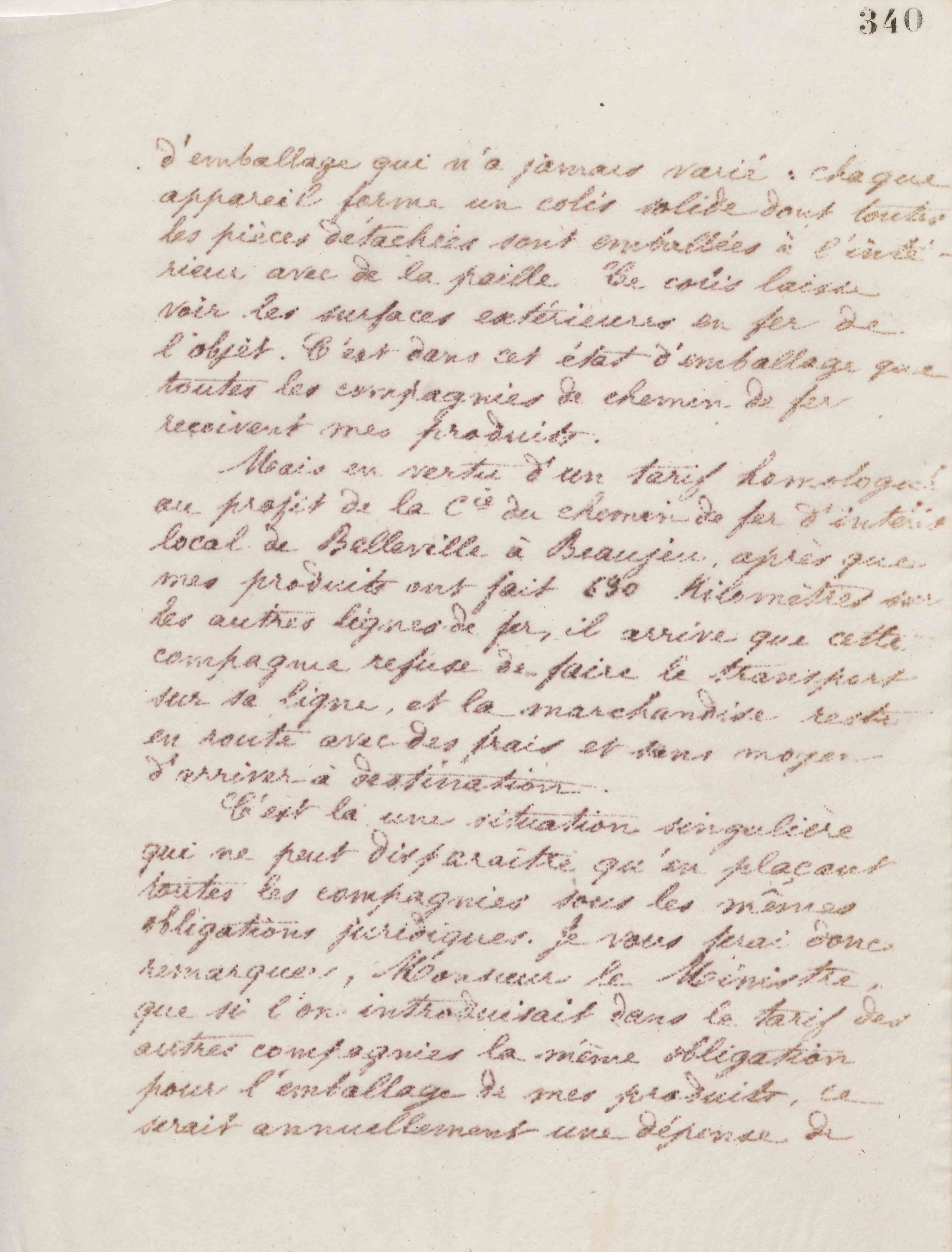 Jean-Baptiste André Godin au ministre des Travaux publics, 1er avril 1876
