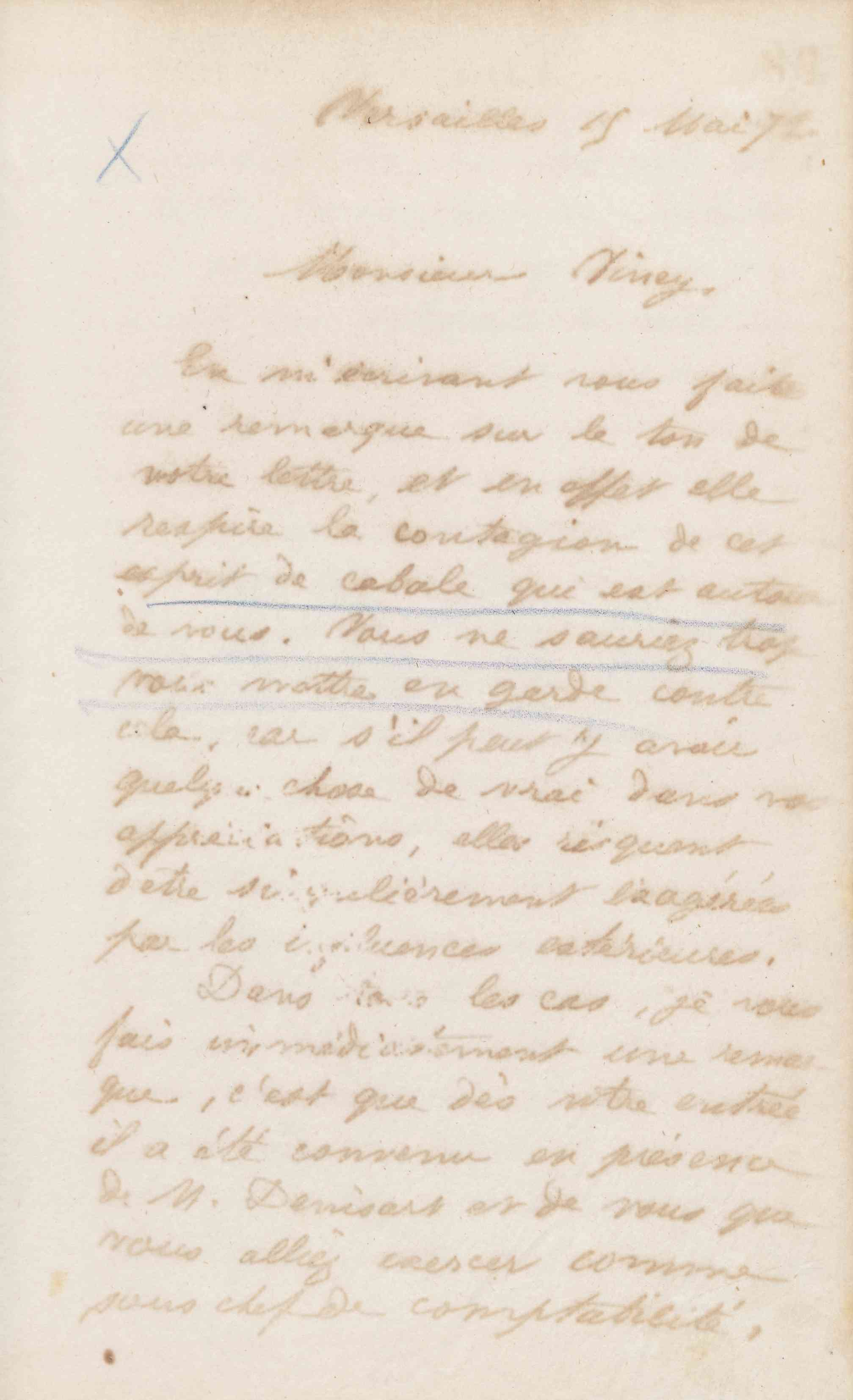 Jean-Baptiste André Godin à monsieur Viney, 15 mai 1872