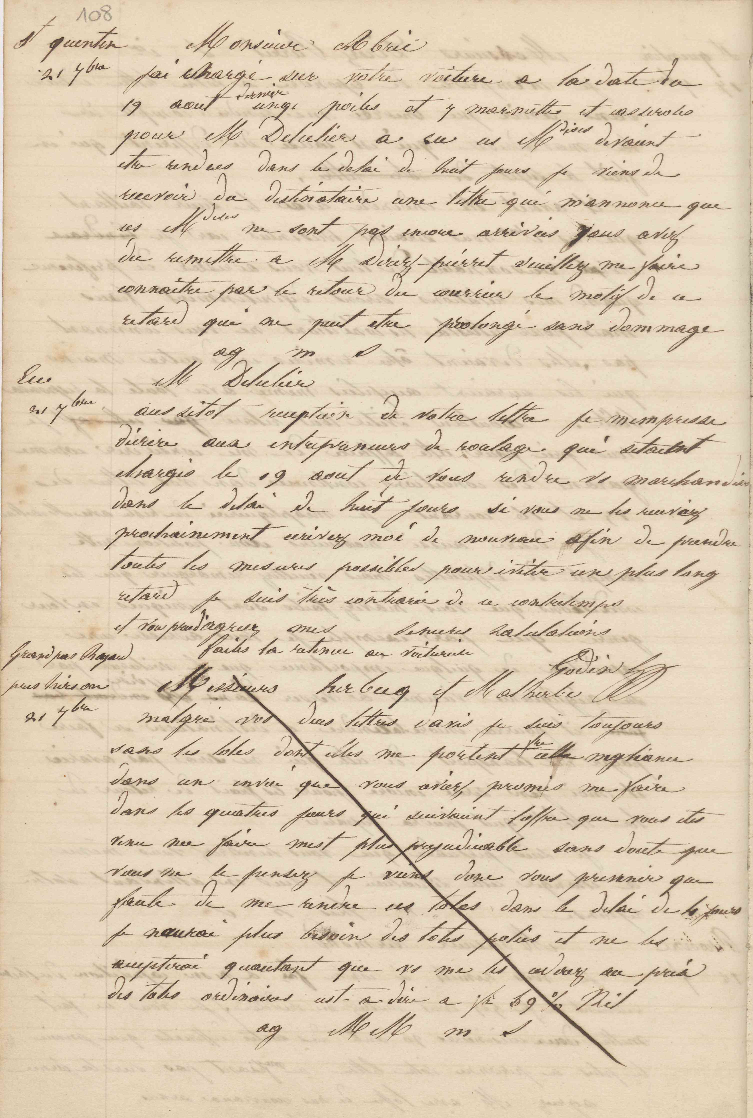 Jean-Baptiste André Godin à monsieur Abrie, 21 septembre 1847 Jean-Baptiste André Godin à monsieur Abrie, 21 septembre 1847
