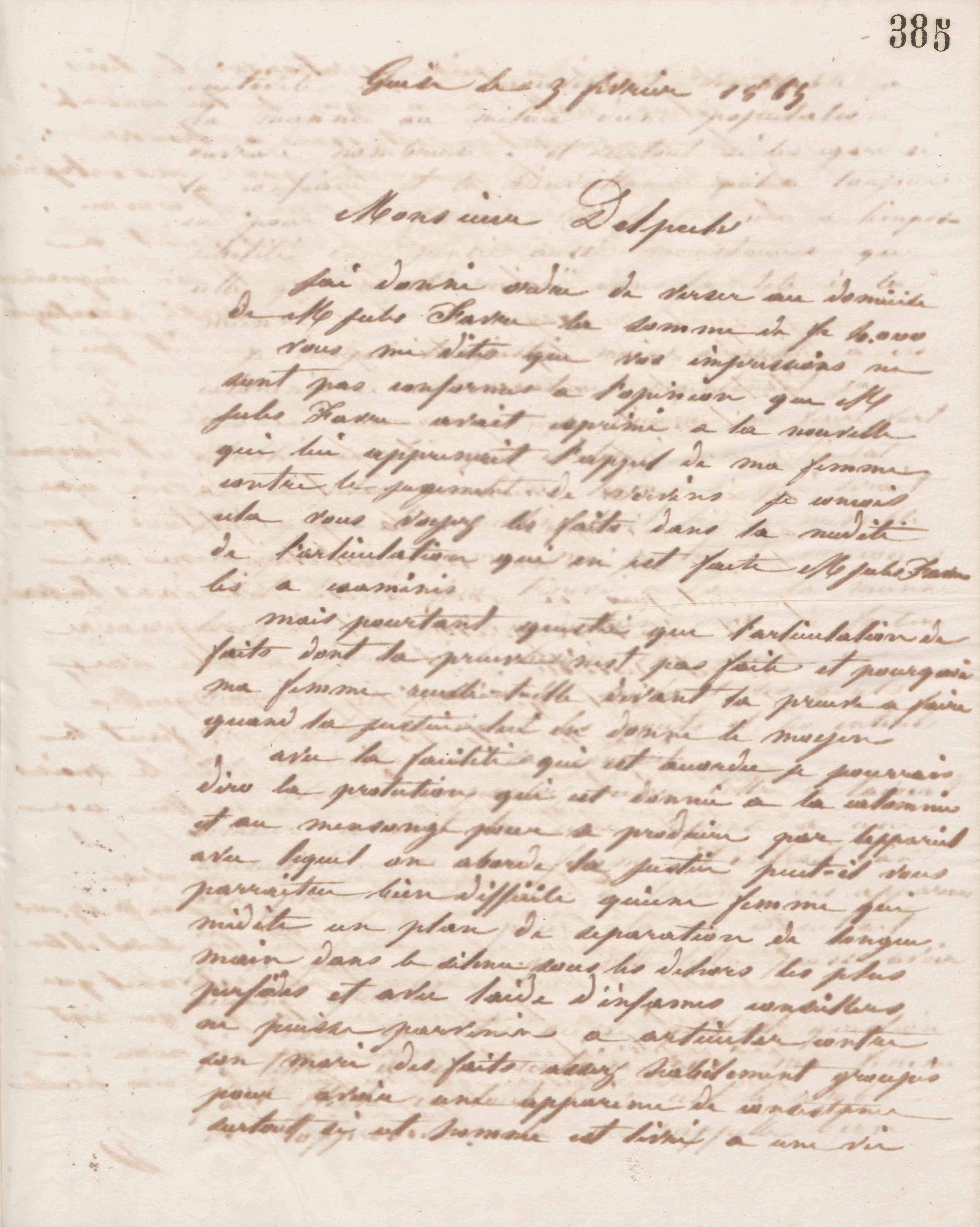 Jean-Baptiste André Godin à Alphonse Delpech, 3 février 1865 Jean-Baptiste André Godin à Alphonse Delpech, 3 février 1865
