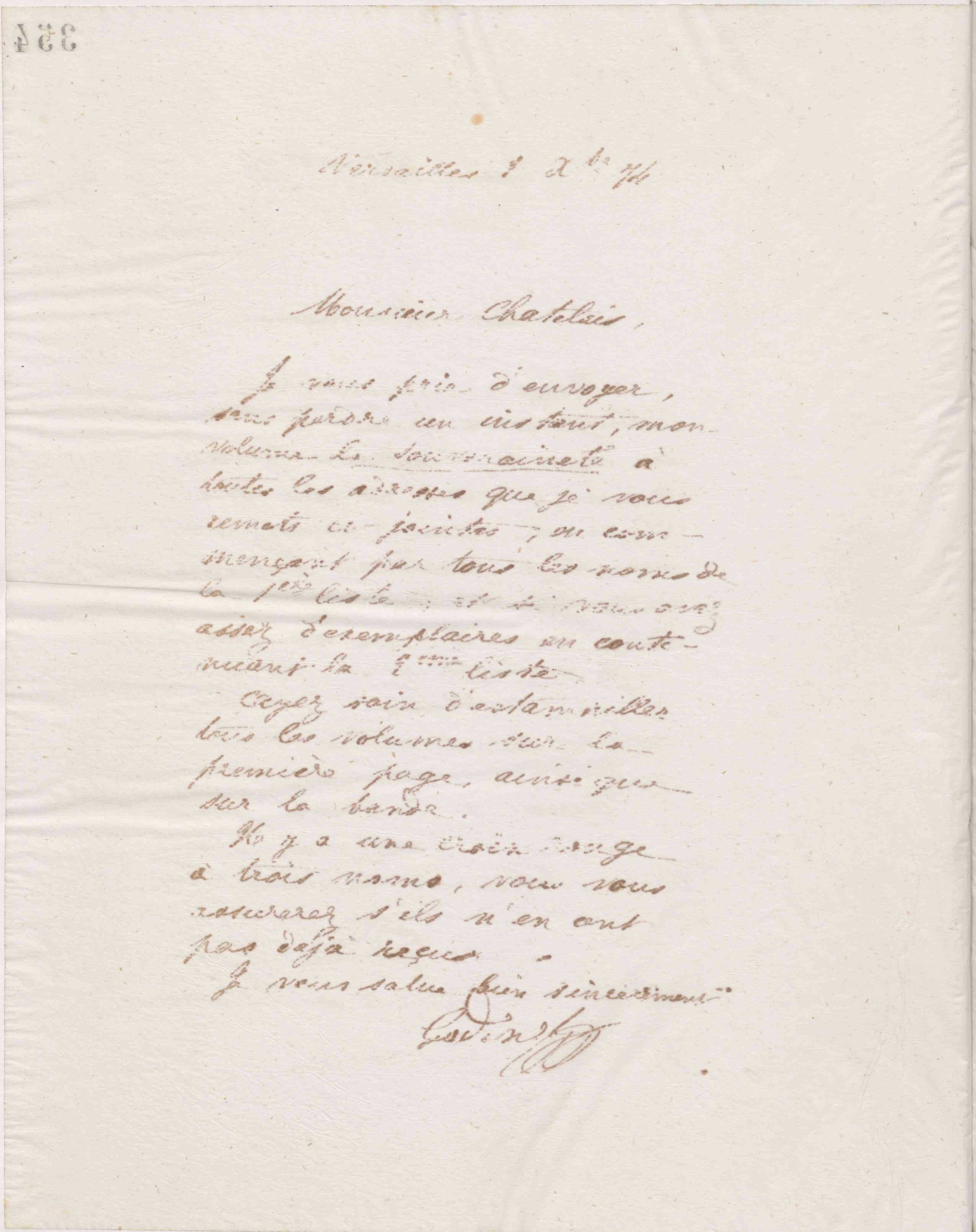 Jean-Baptiste André Godin à monsieur Chatelais, 1er décembre 1874 Jean-Baptiste André Godin à monsieur Chatelais, 1er décembre 1874