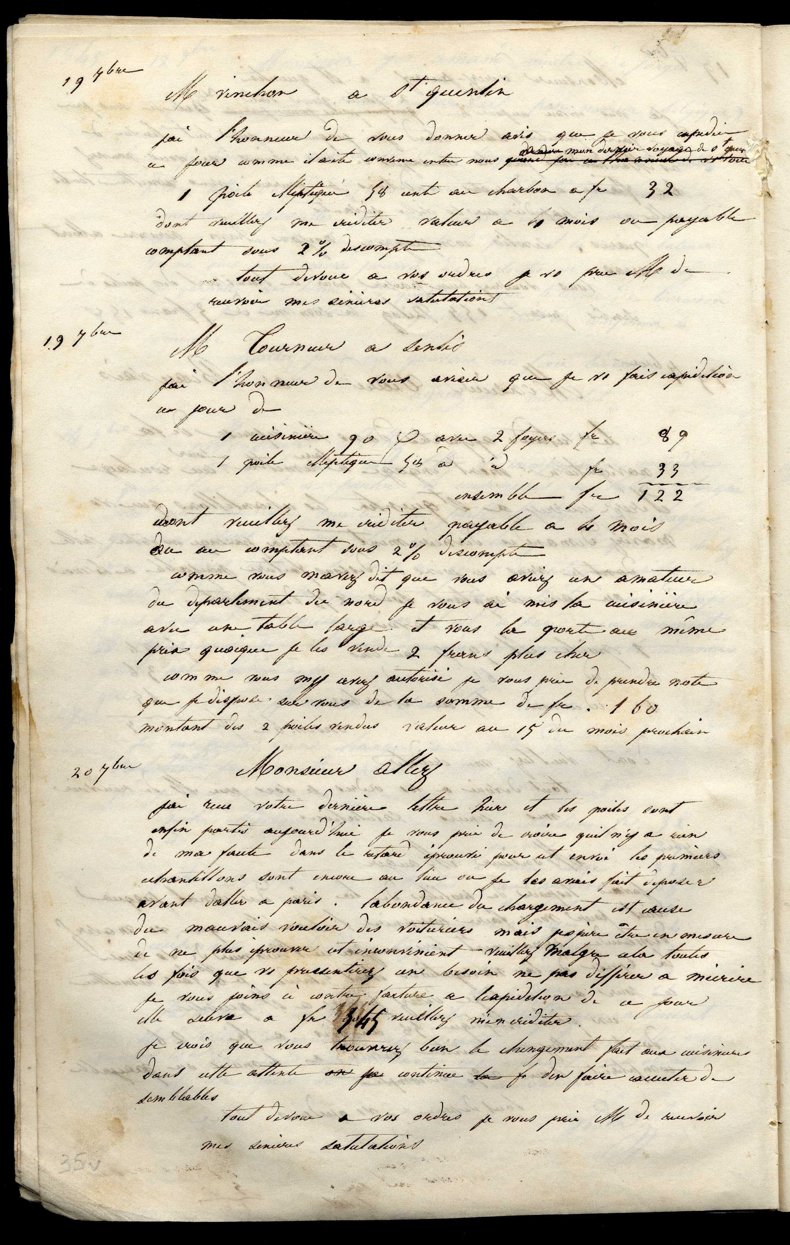 Jean-Baptiste André Godin à monsieur Vinchon, 19 septembre [1845]