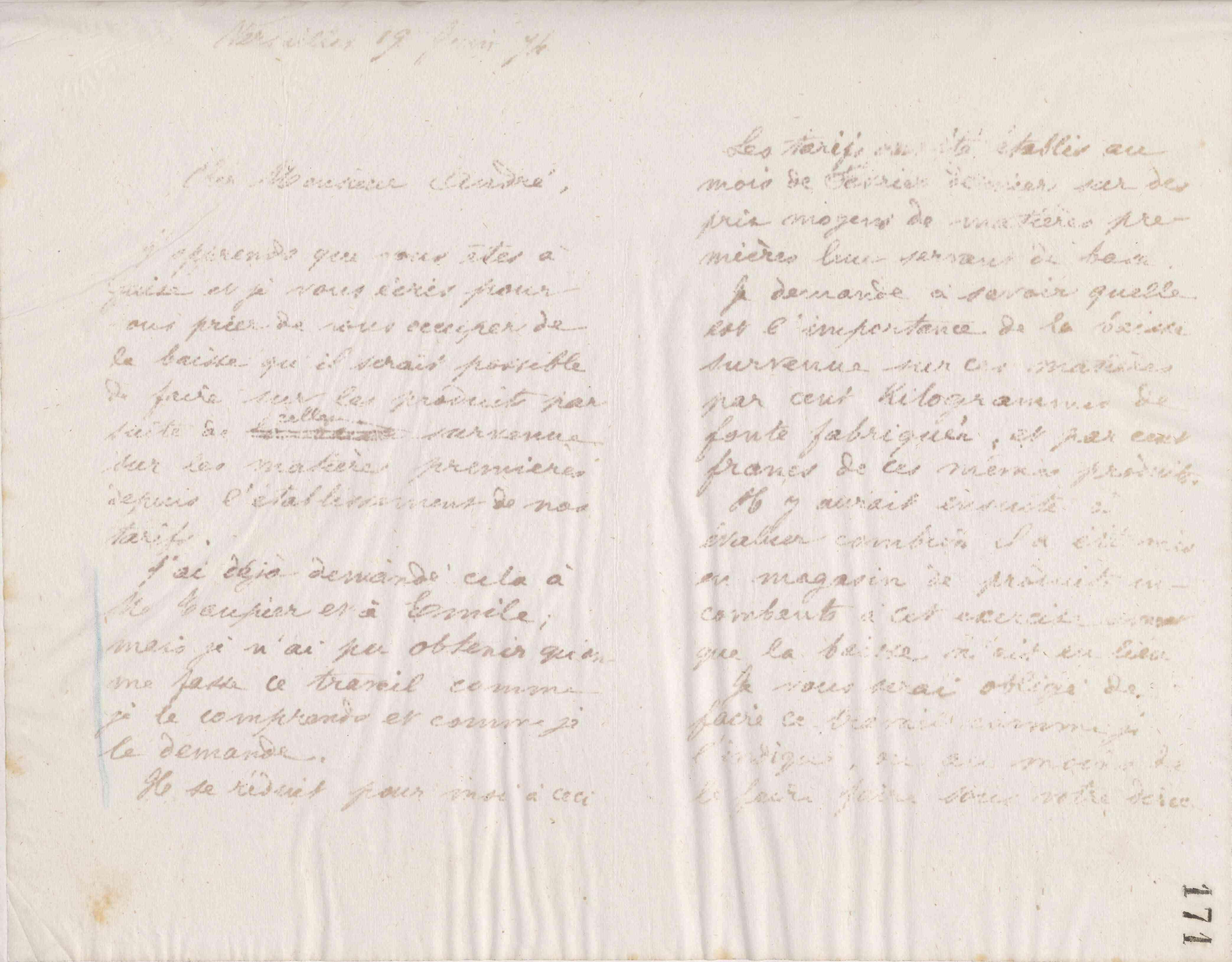 Jean-Baptiste André Godin à Eugène André, 19 juin 1874 Jean-Baptiste André Godin à Eugène André, 19 juin 1874