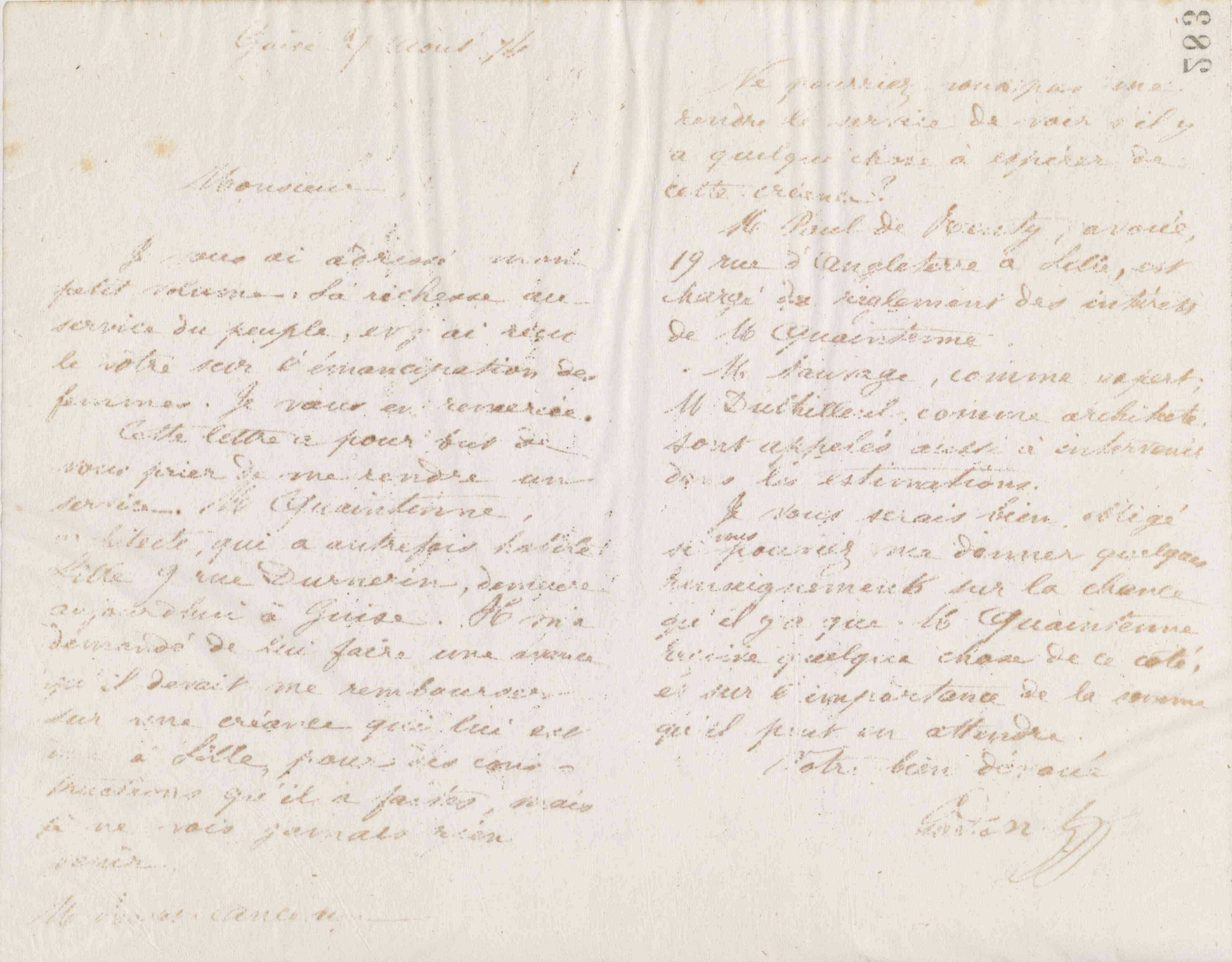 Jean-Baptiste André Godin à Jean-Baptiste Ravet-Anceau, 27 août 1874 Jean-Baptiste André Godin à Jean-Baptiste Ravet-Anceau, 27 août 1874