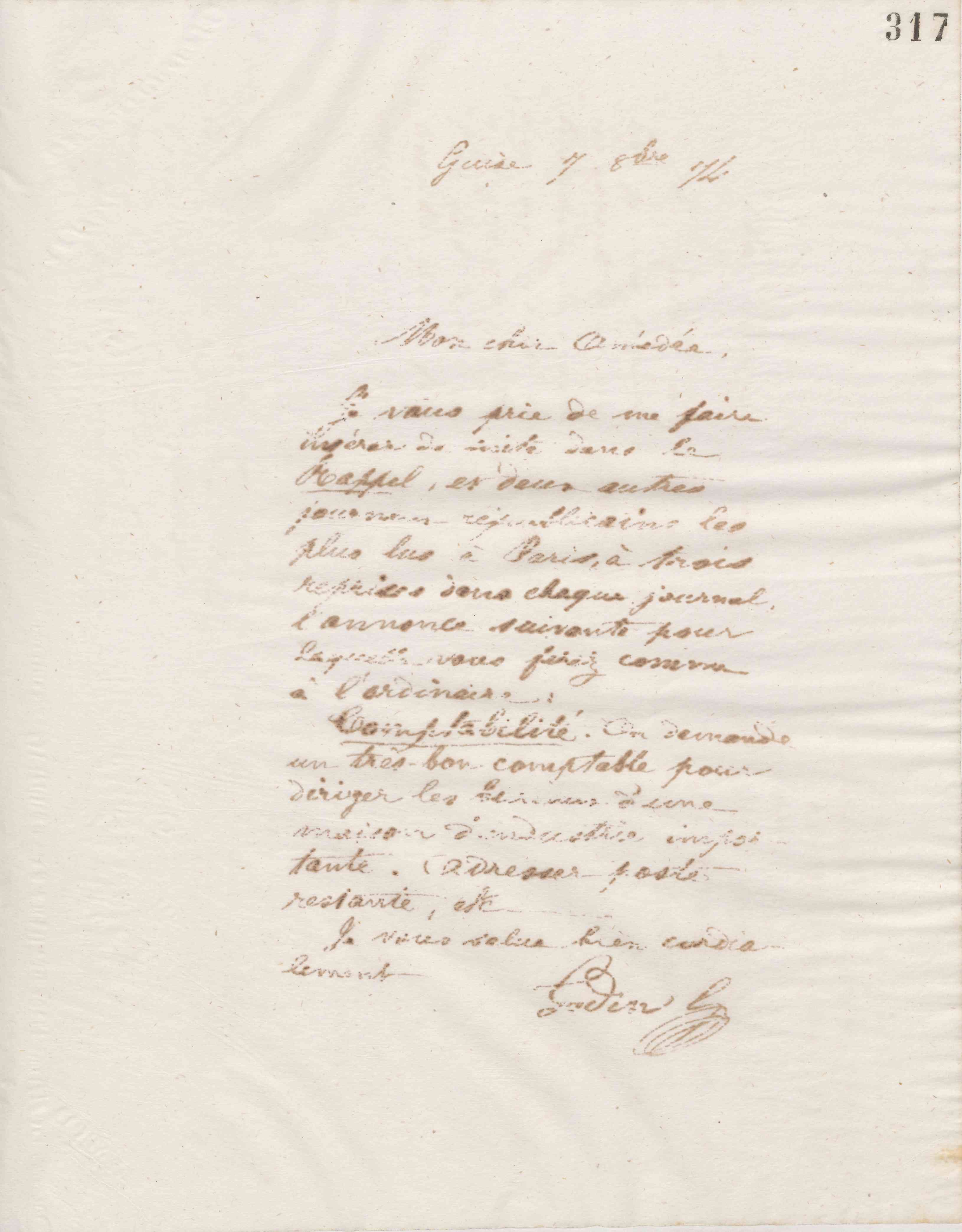 Jean-Baptiste André Godin à Amédée Moret, 7 octobre 1874 Jean-Baptiste André Godin à Amédée Moret, 7 octobre 1874