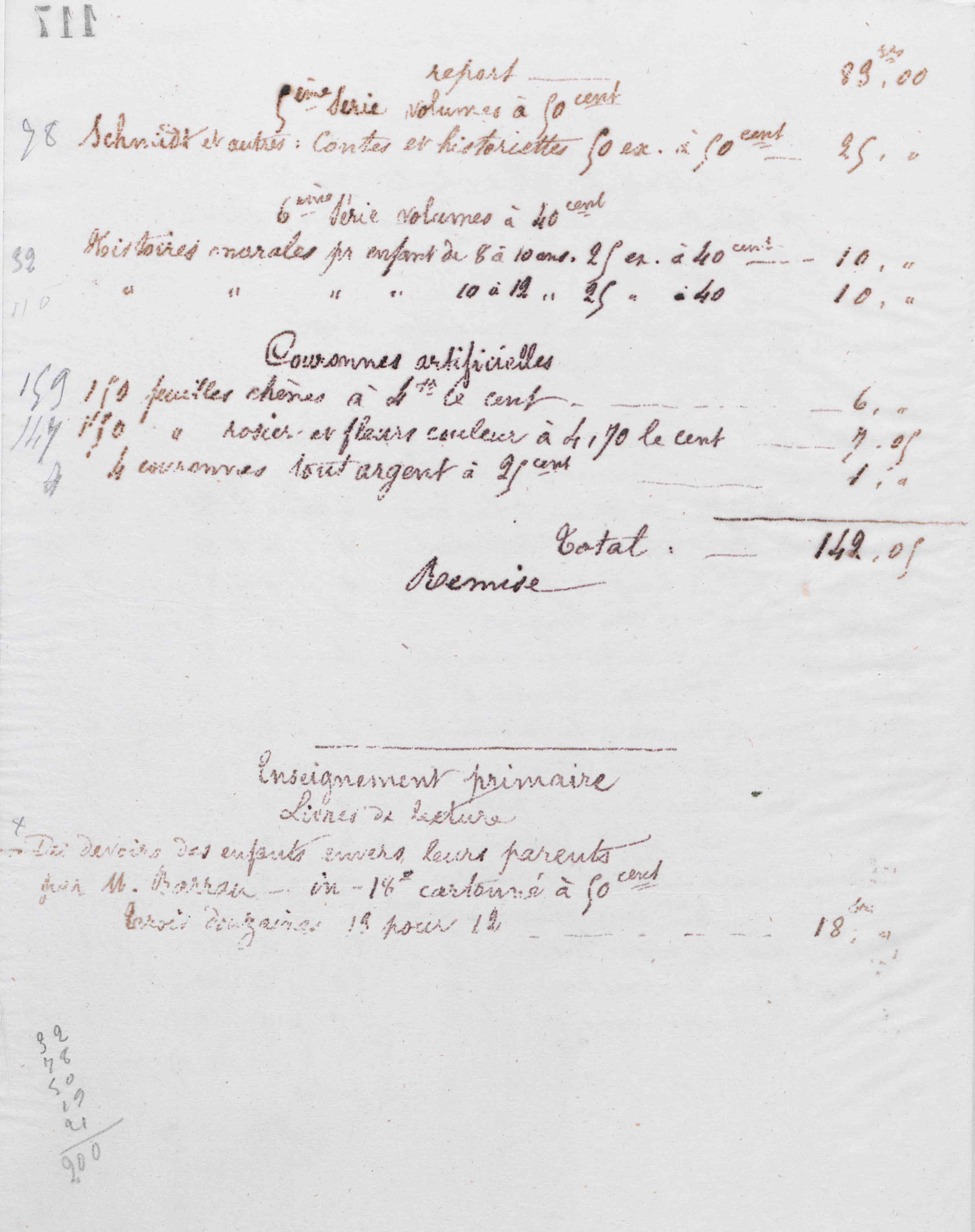 Marie Moret à la librairie Hachette et Cie, 9 août 1876