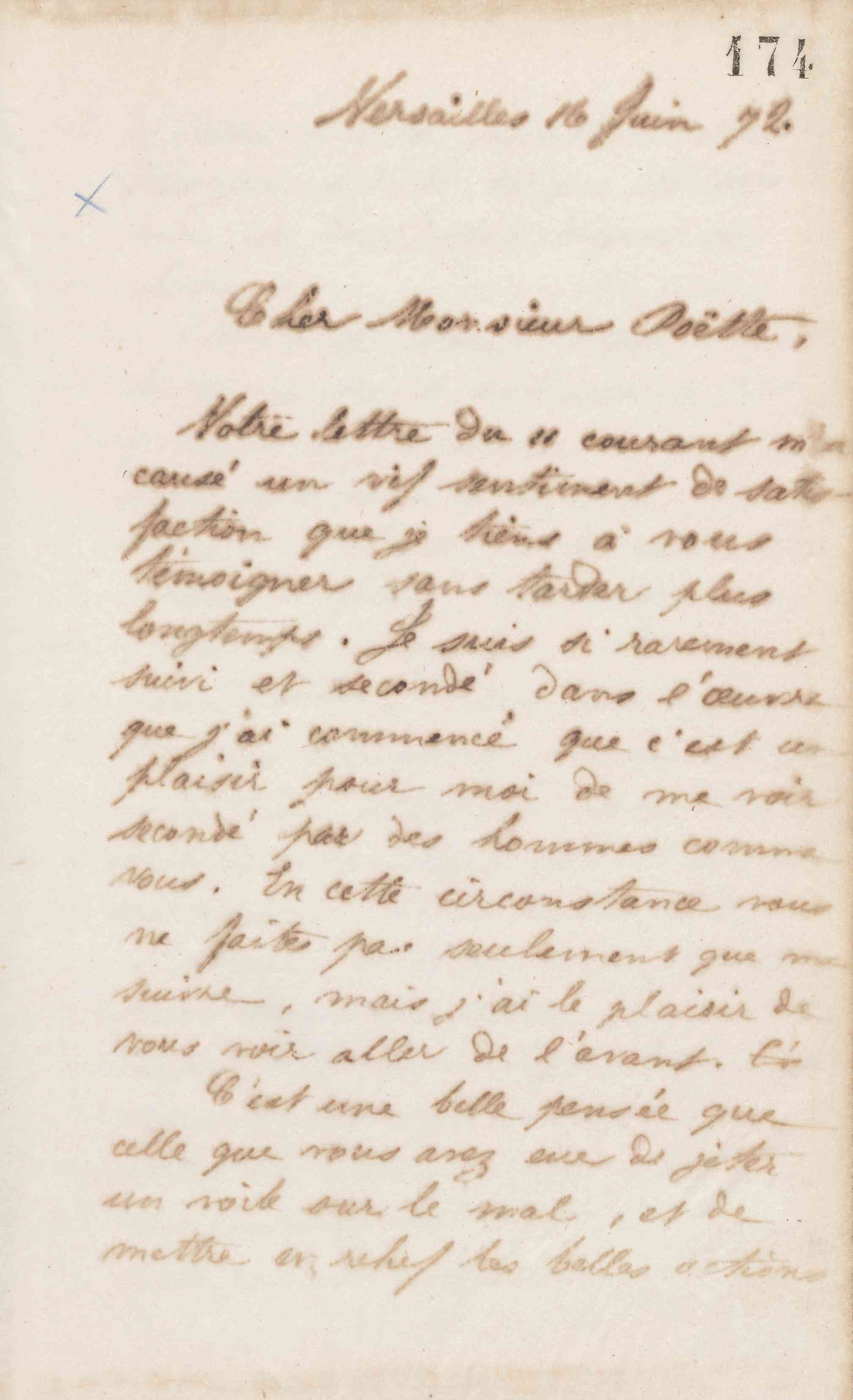 Jean-Baptiste André Godin à Charles Poëtte, 16 juin 1872