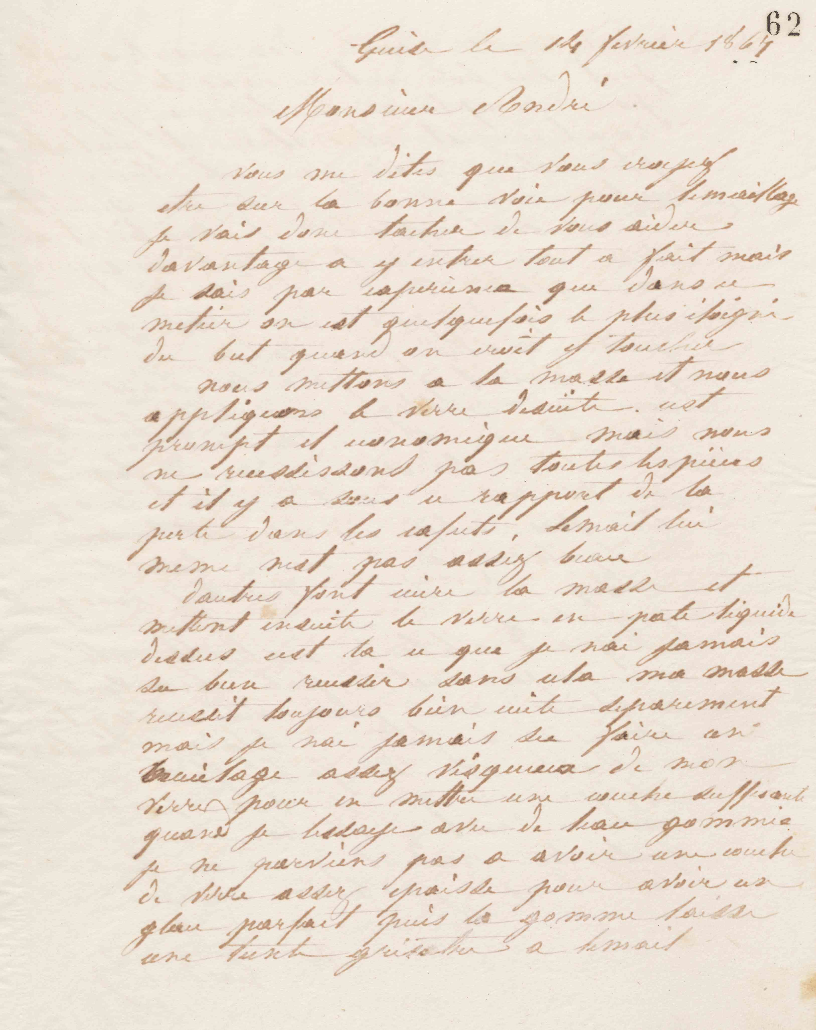 Jean-Baptiste André Godin à Eugène André, 14 février 1867