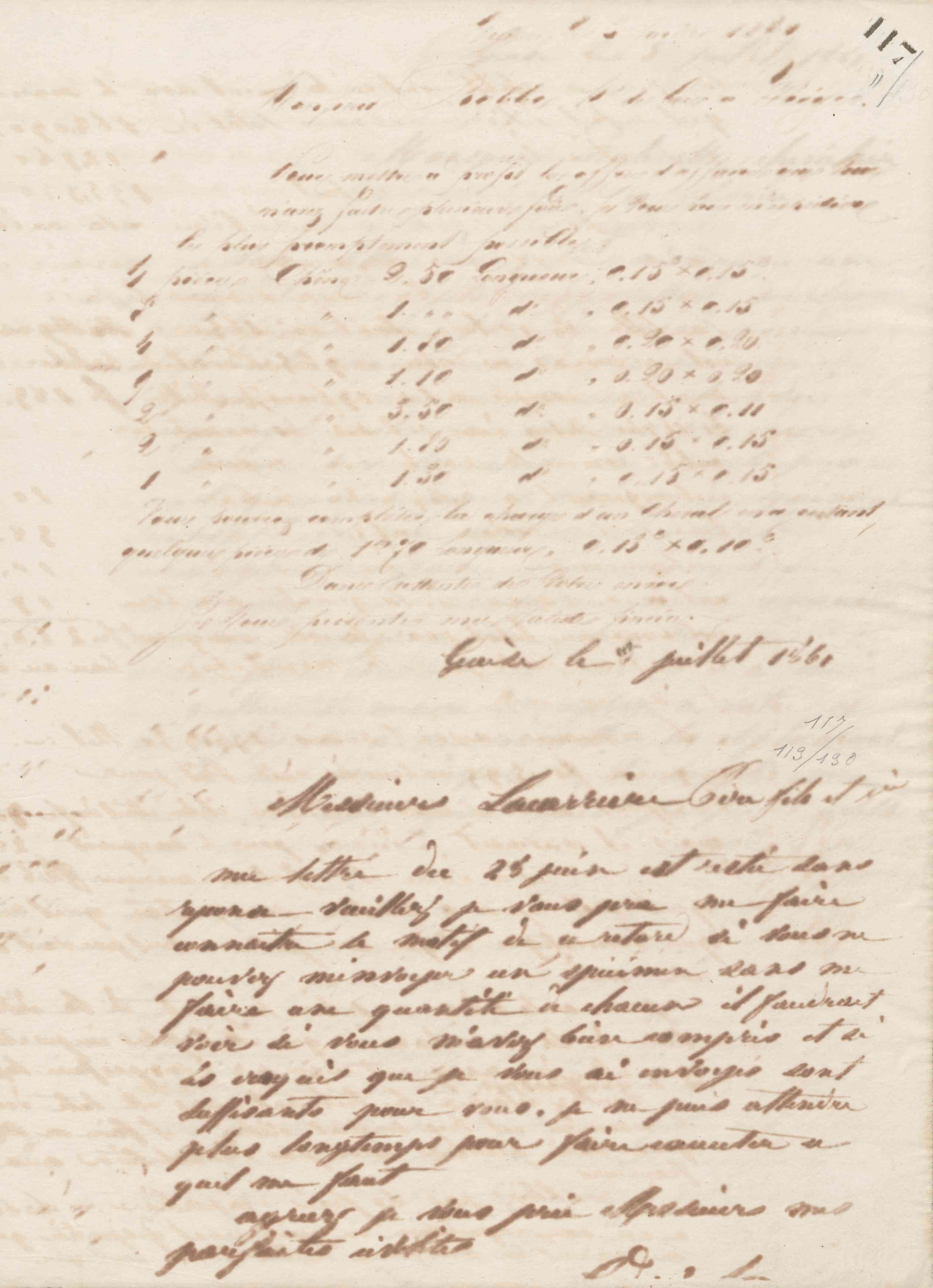 Jean-Baptiste André Godin à monsieur Robbe, 5 juillet 1861
