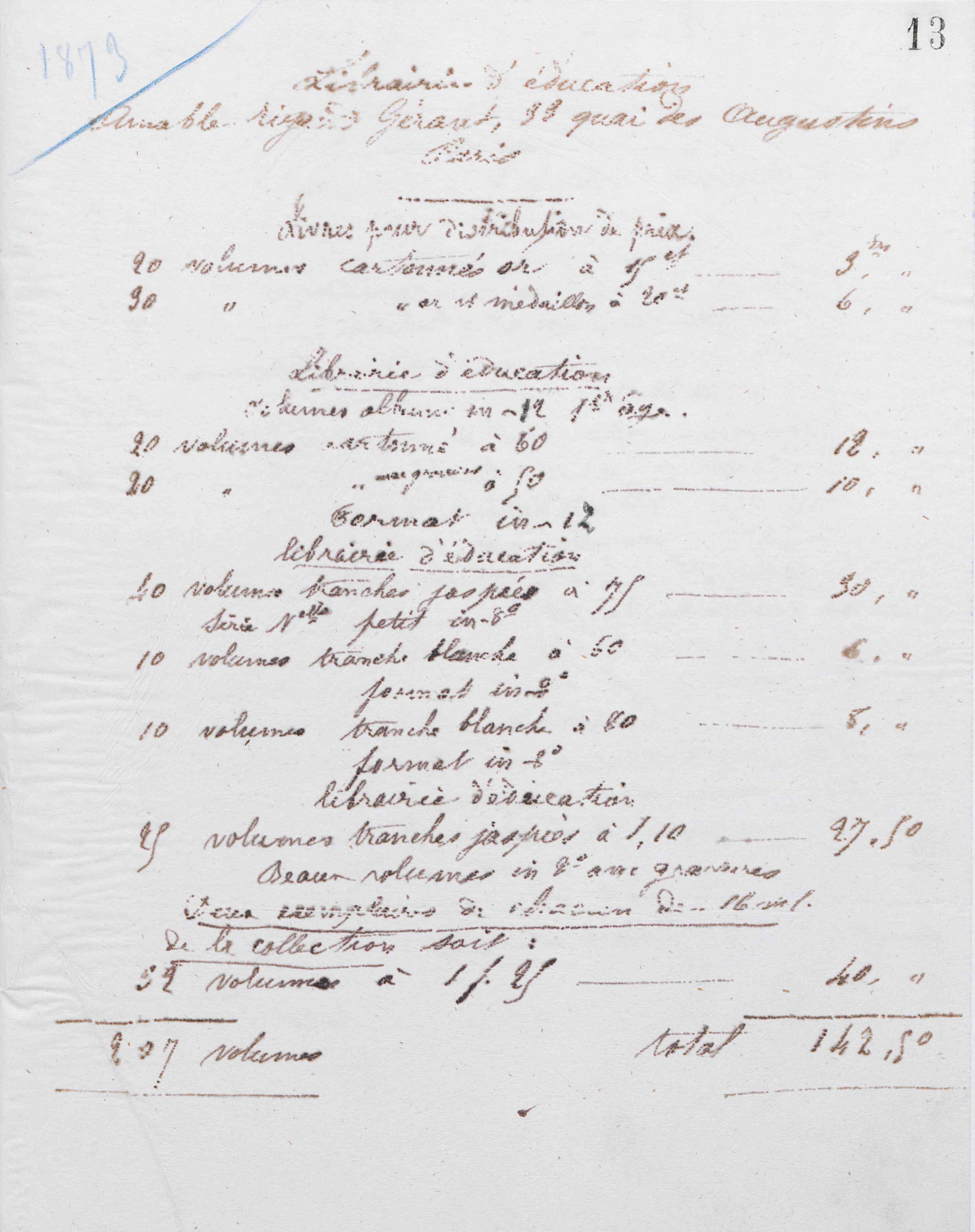 Marie Moret à Librairie d'éducation Amable Rigaud, 1873