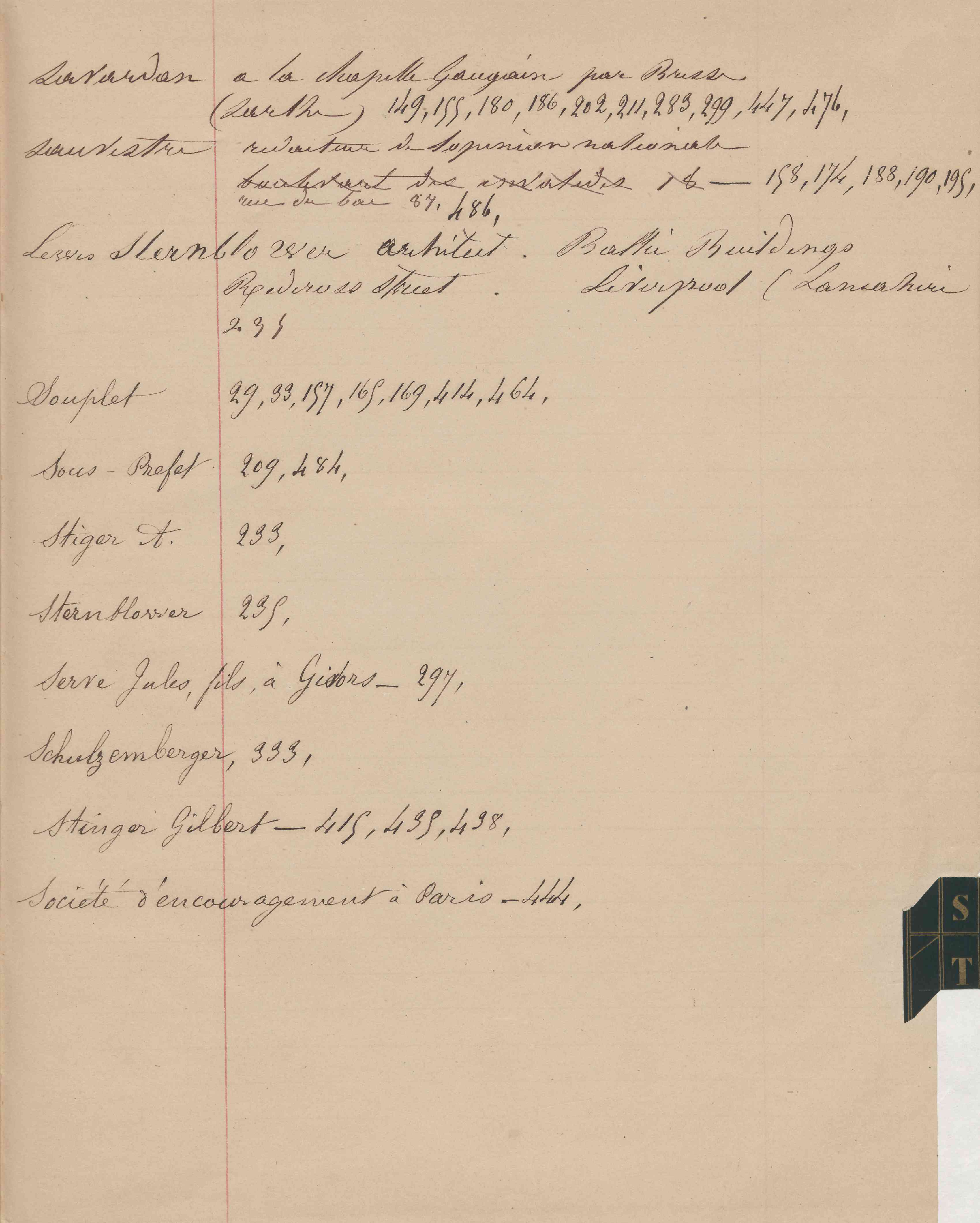 Registre CNAM FG 15 (8) - Index Registre CNAM FG 15 (8) - Index